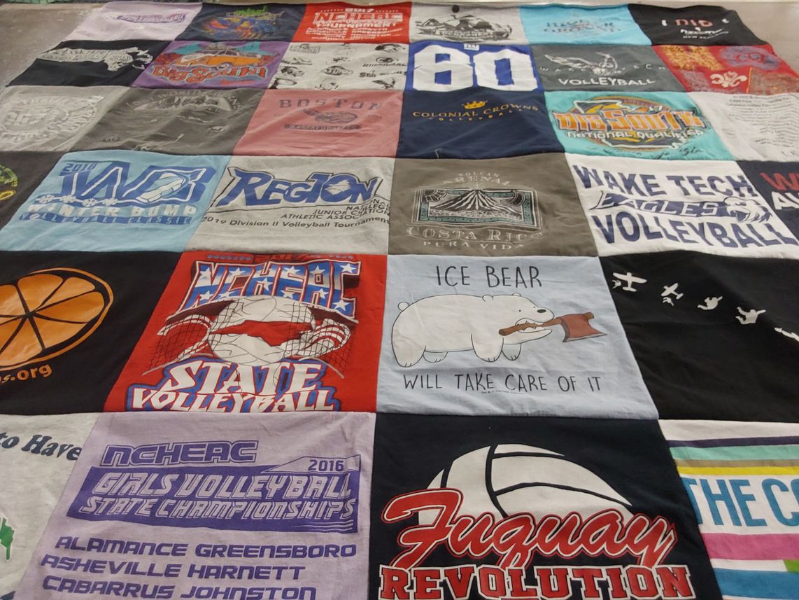 T-shirt quilt from wake technical community college by Tammy from NC