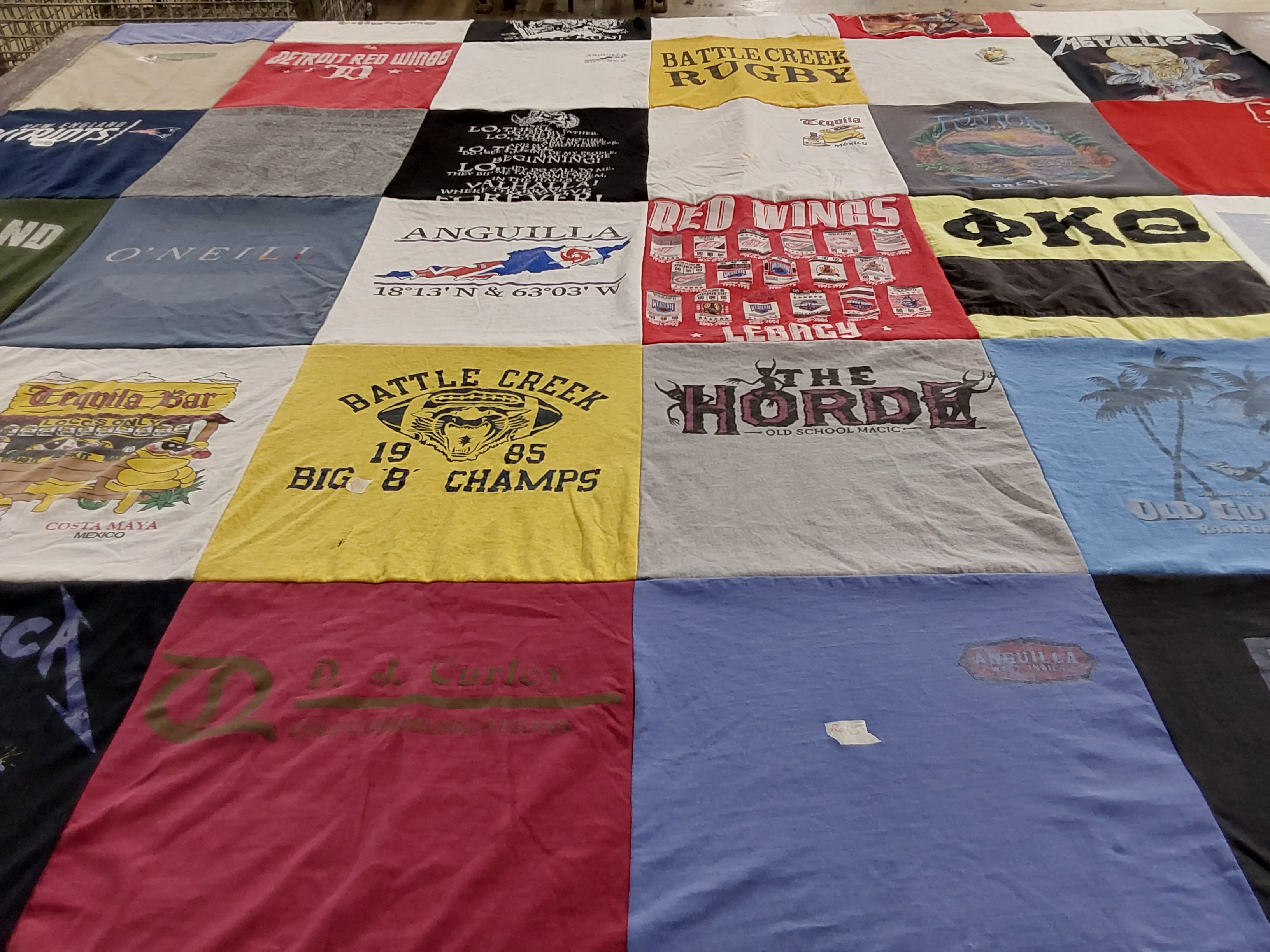 T-shirt quilt featuring battle creek rugby by Nathaniel from OR