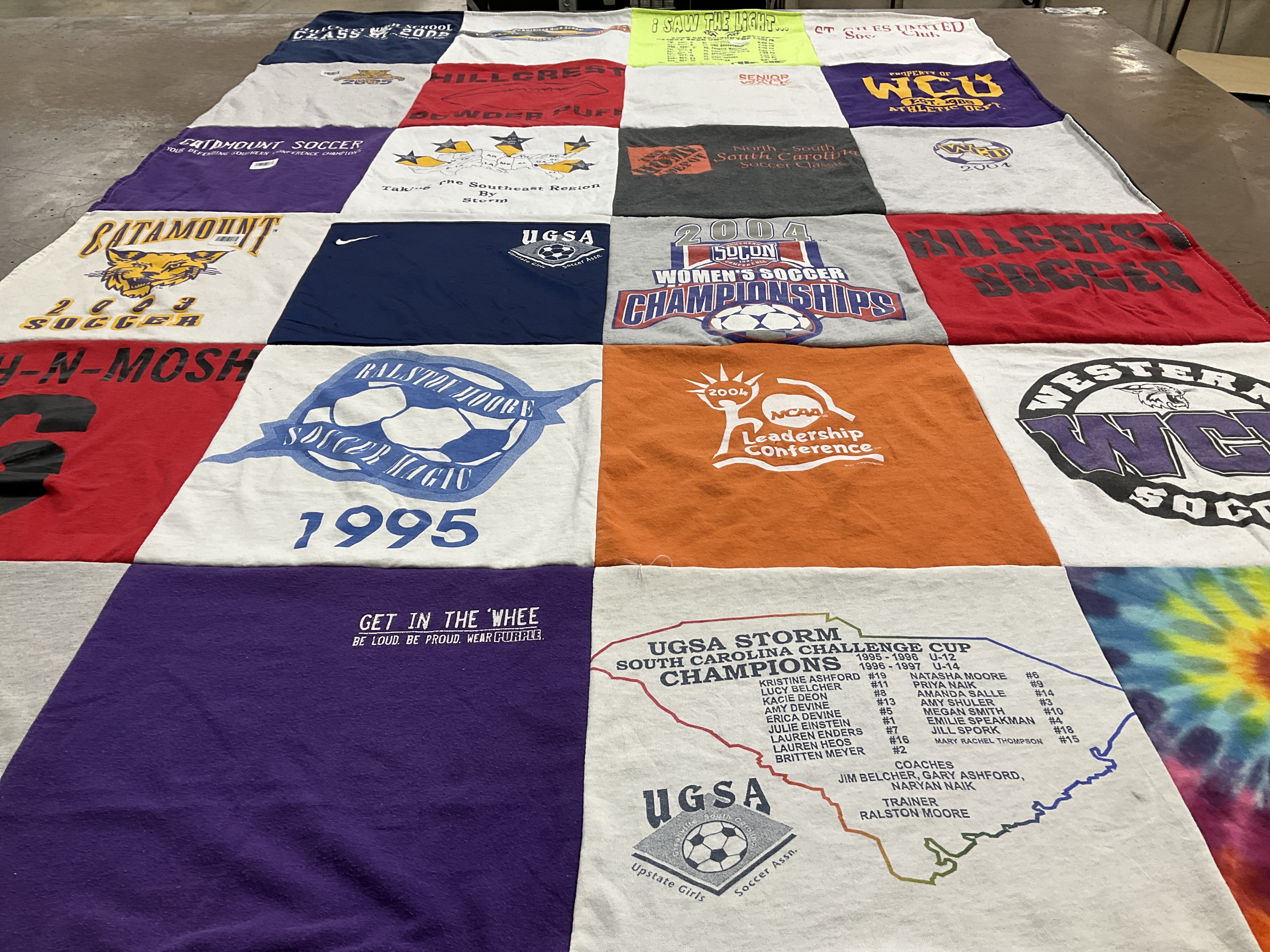 T-shirt quilt from western carolina university by Beverly from SC