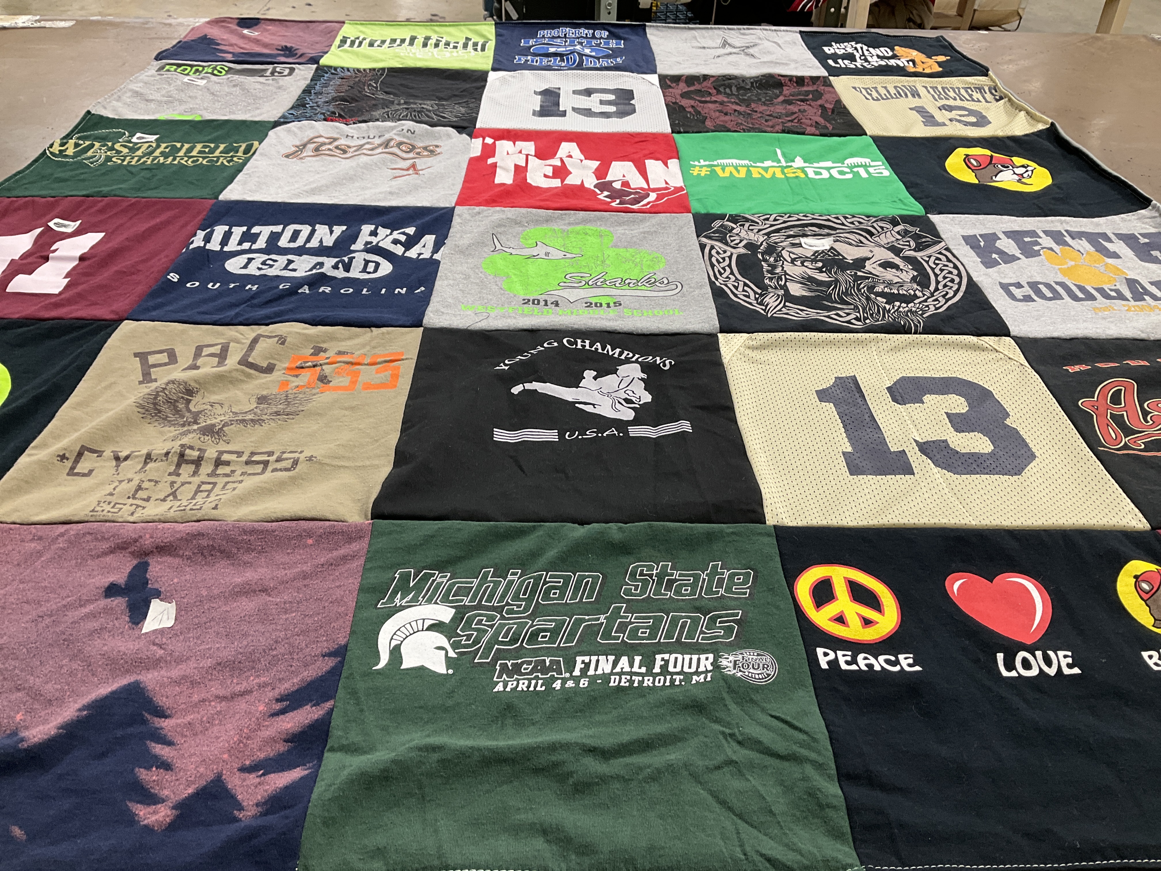 T-shirt quilt featuring michigan state spartans by Amanda from MI