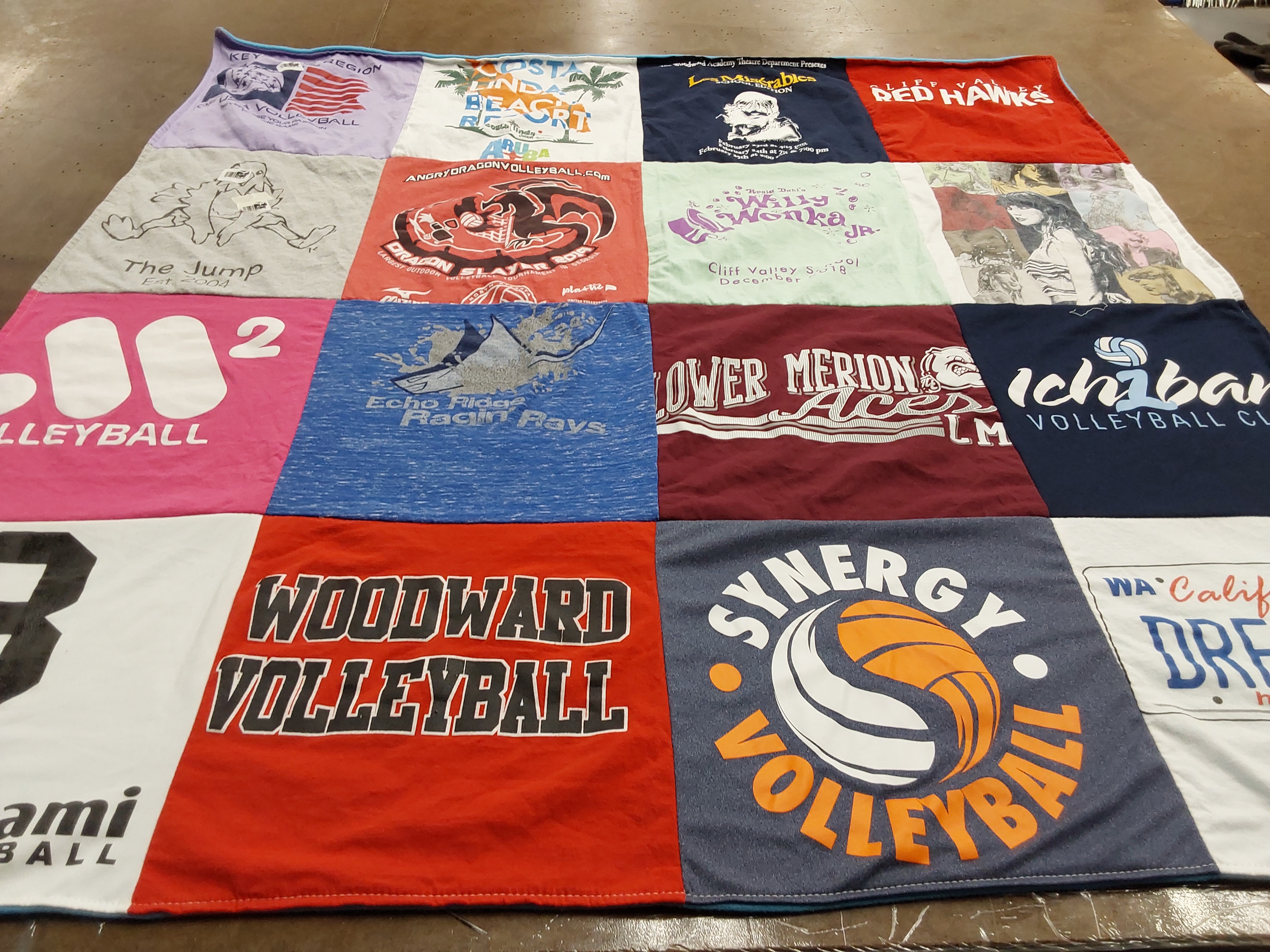 T-shirt quilt featuring woodward volleyball, eastern region volleyball by Kimberly from PA