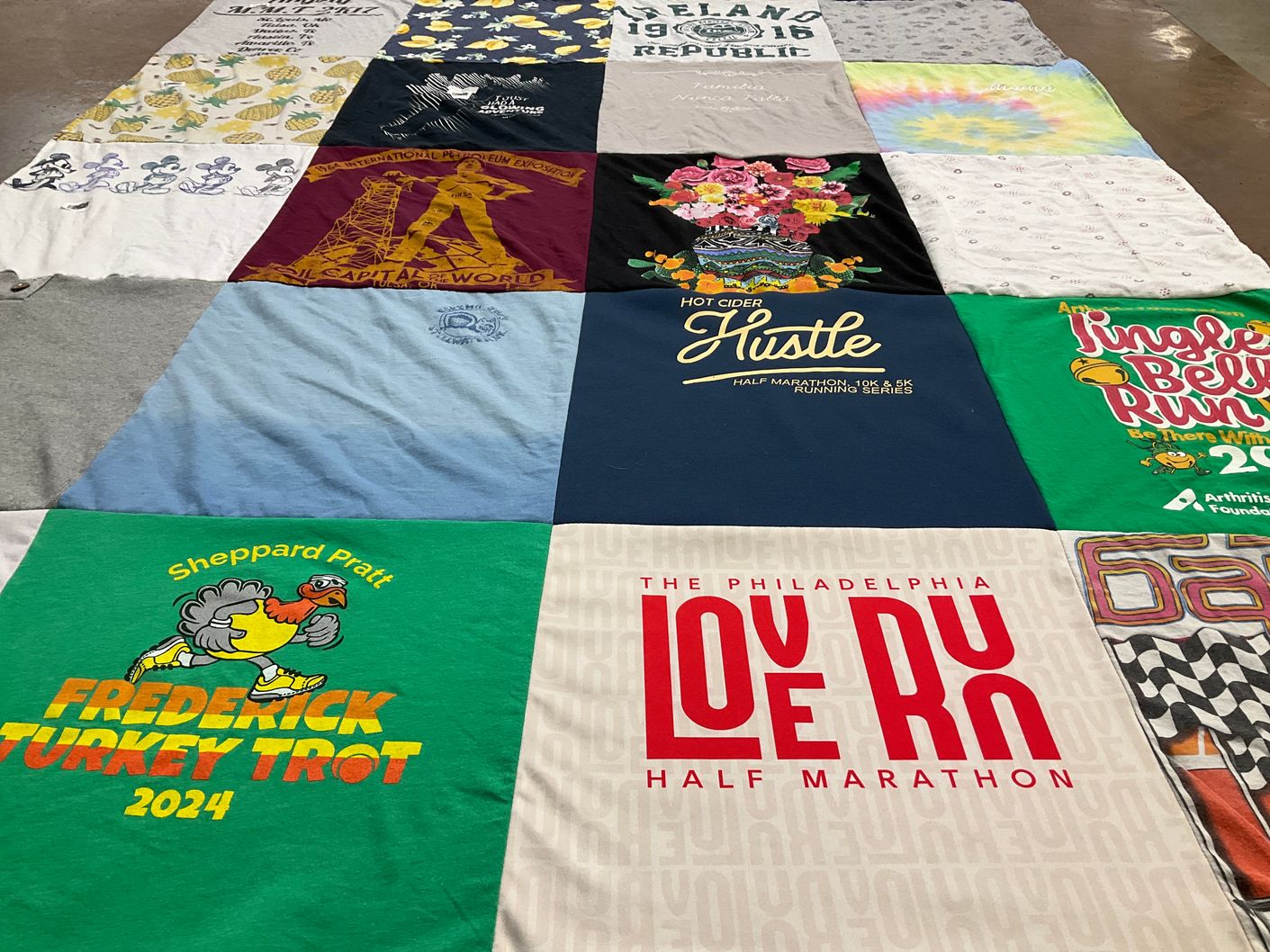 T-shirt quilt from sheppard pratt university by Stacy from MD