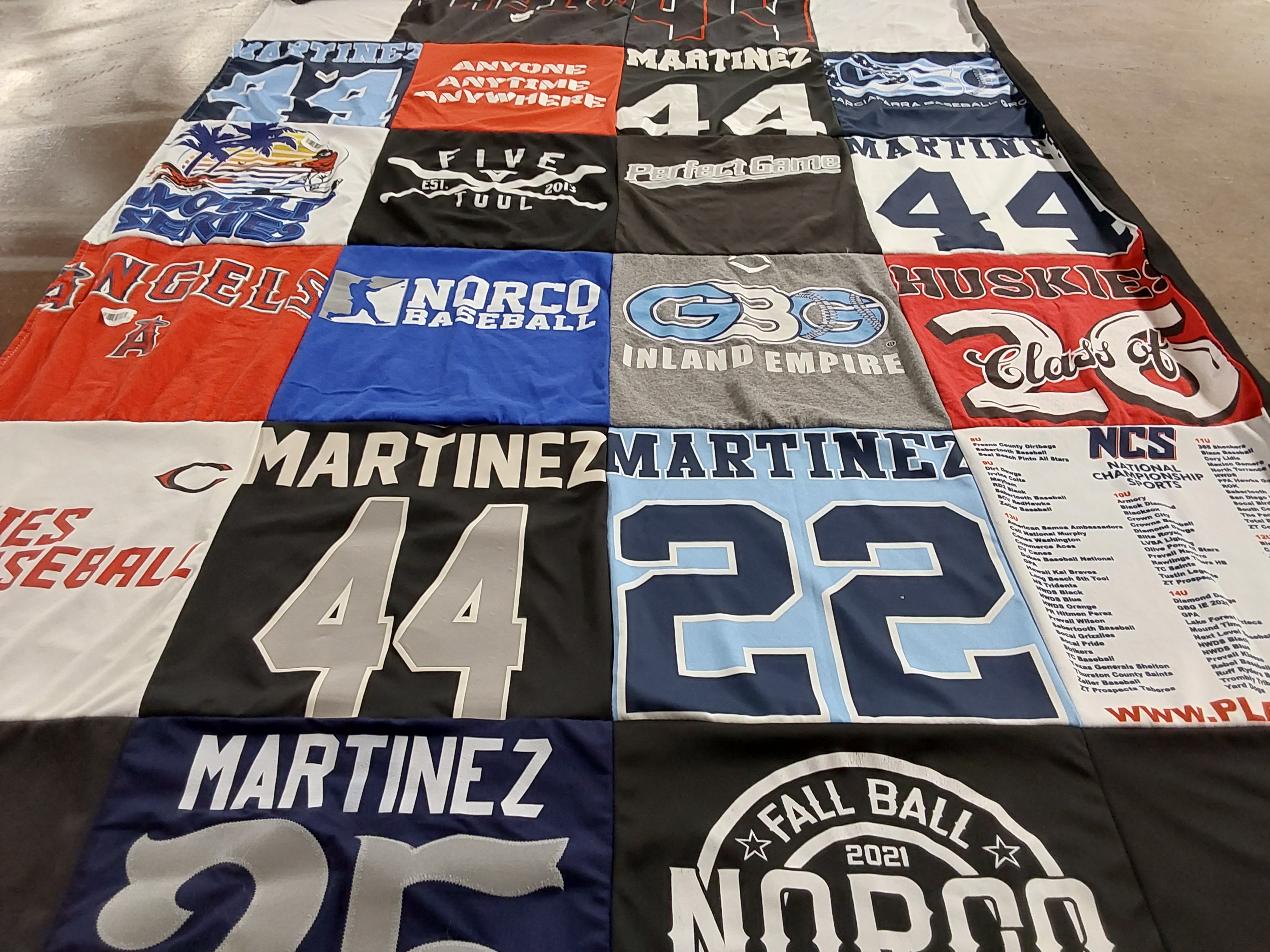 T-shirt quilt featuring huskies by Amy from CA