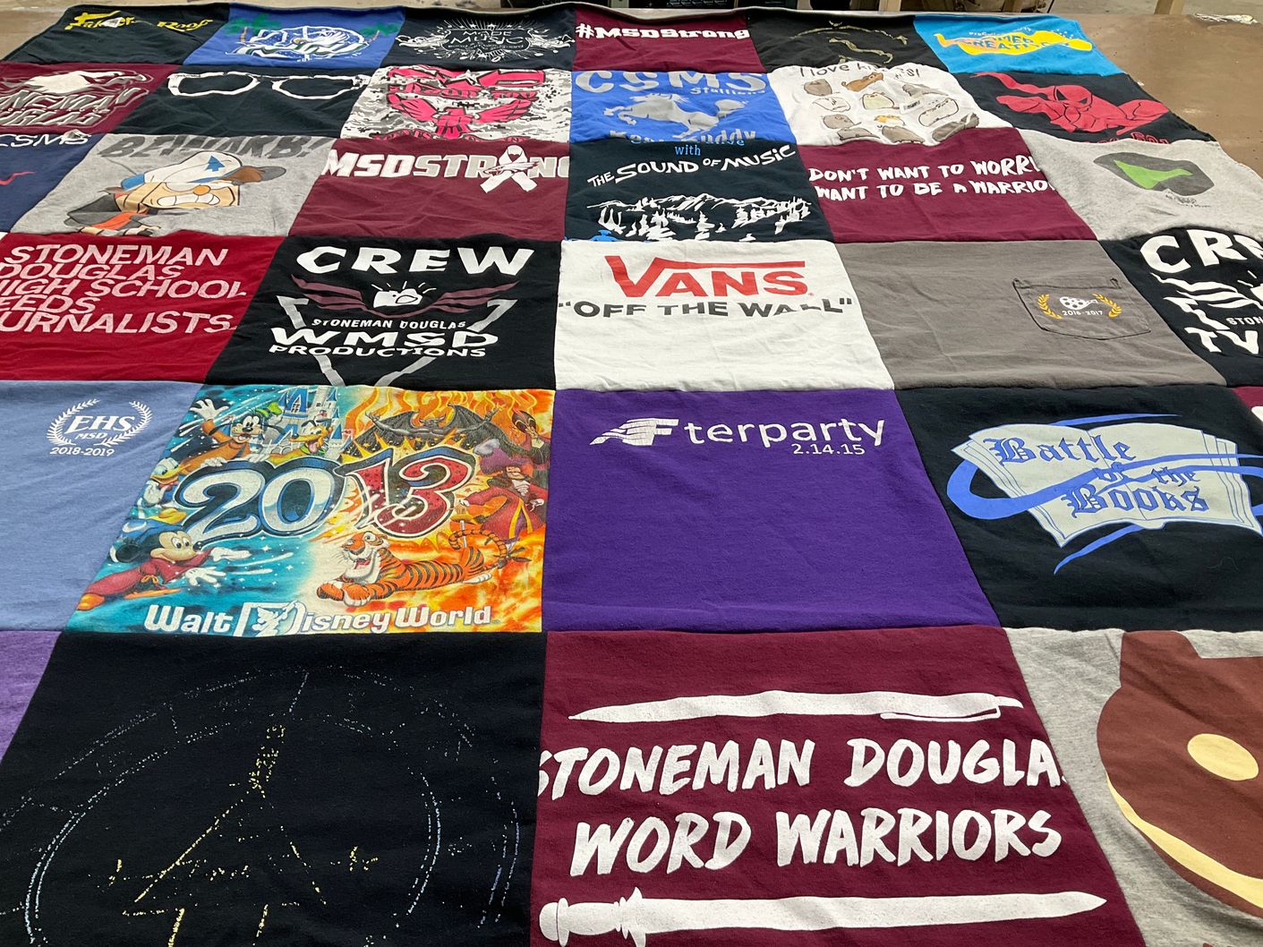 T-shirt quilt from stoneman douglas high school by Caryn from FL
