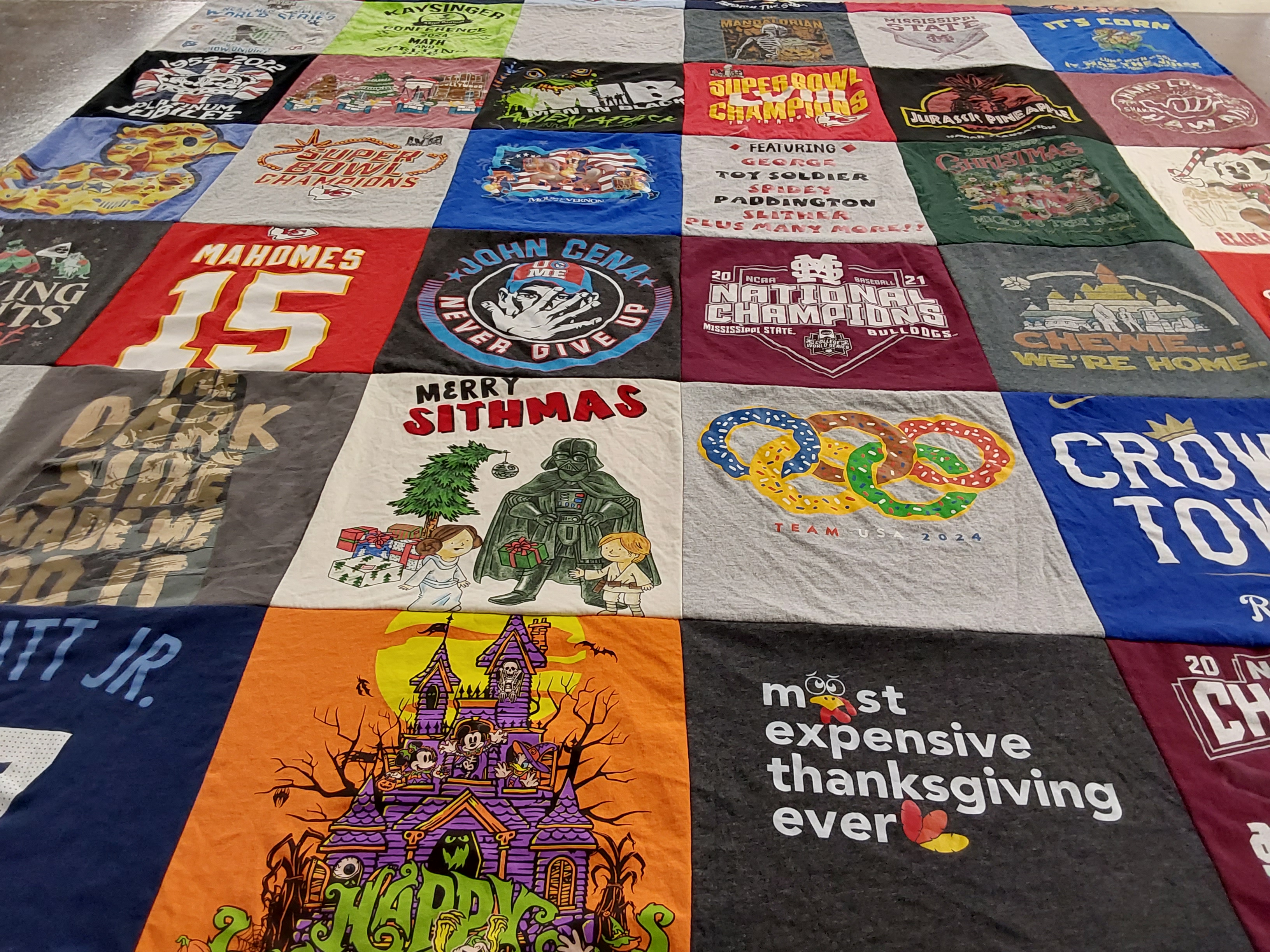 T-shirt quilt featuring mississippi state bulldogs by Ashley from MO