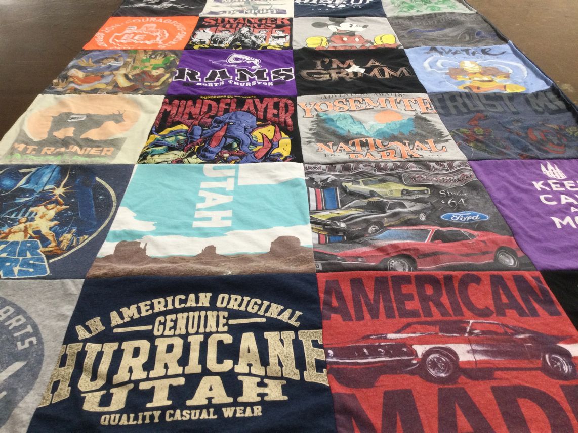 T-shirt quilt from eastern thurston high school by Wade from UT