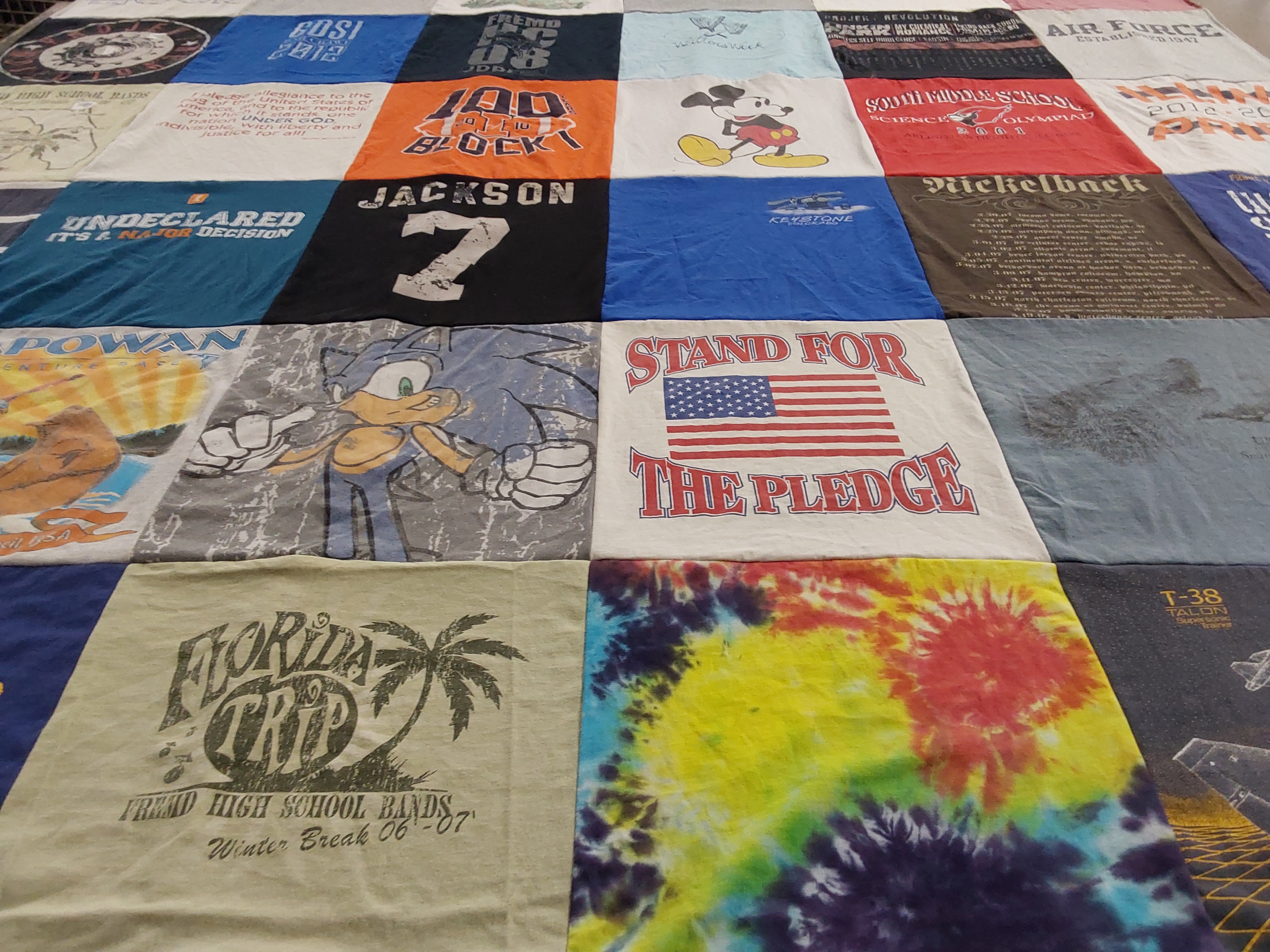 T-shirt quilt from south middle school by Marybeth from IL