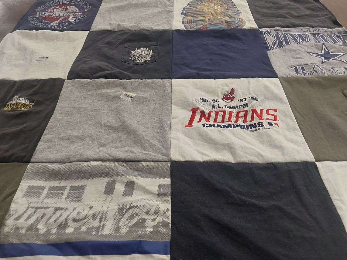 T-shirt quilt featuring cleveland indians by Susan from OH