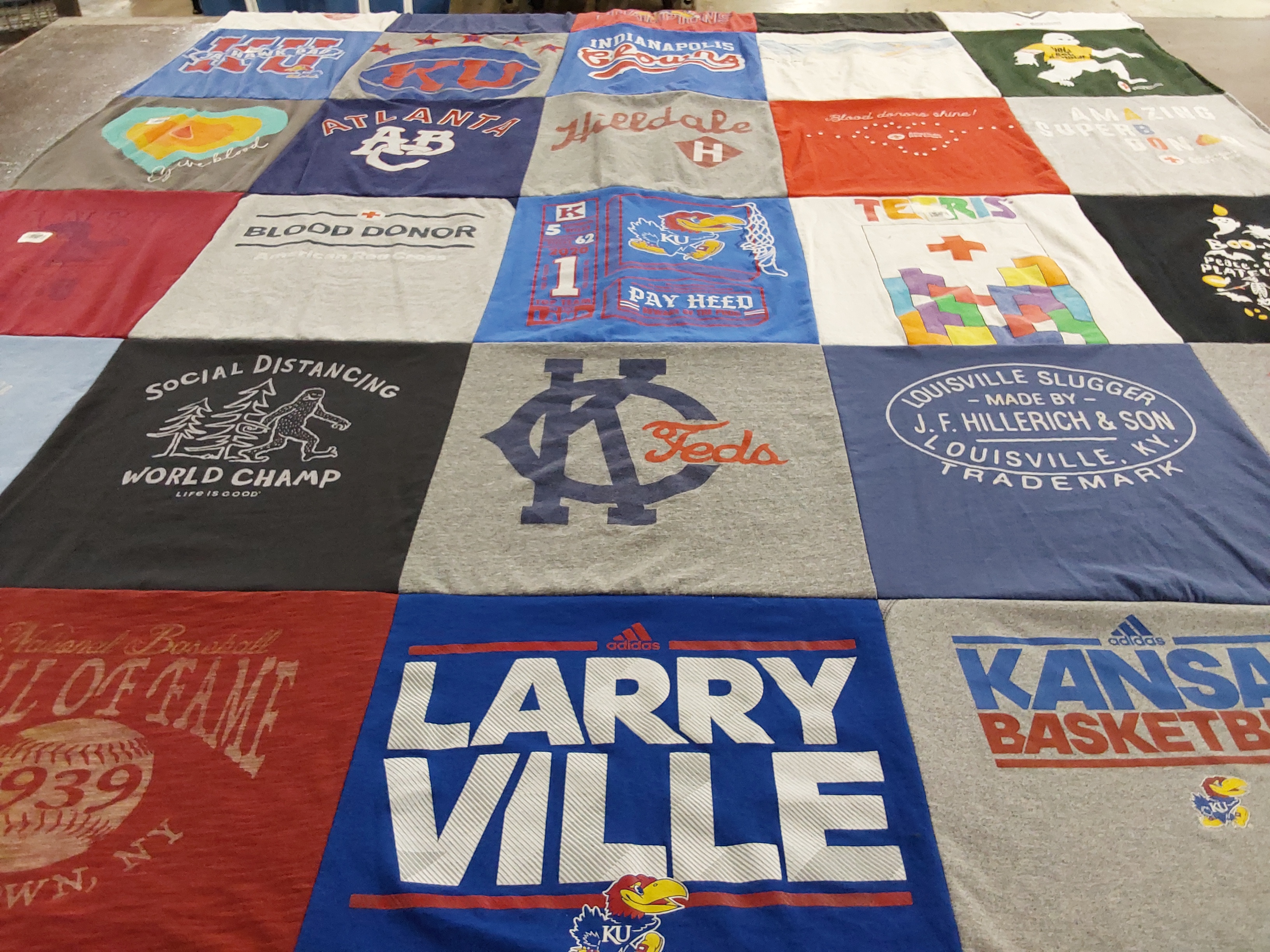 T-shirt quilt featuring kansas basketball by Larry from KS