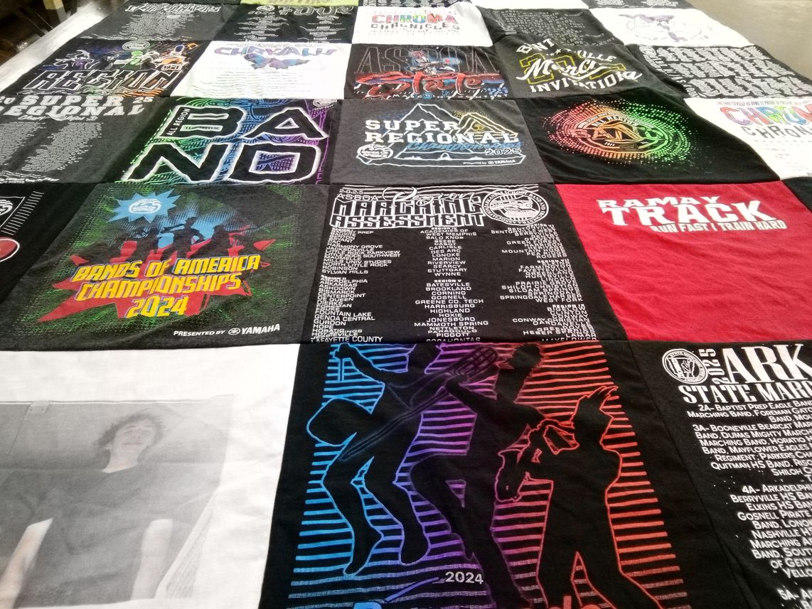 T-shirt quilt featuring bentonville high school marching band by Bonnie from AR