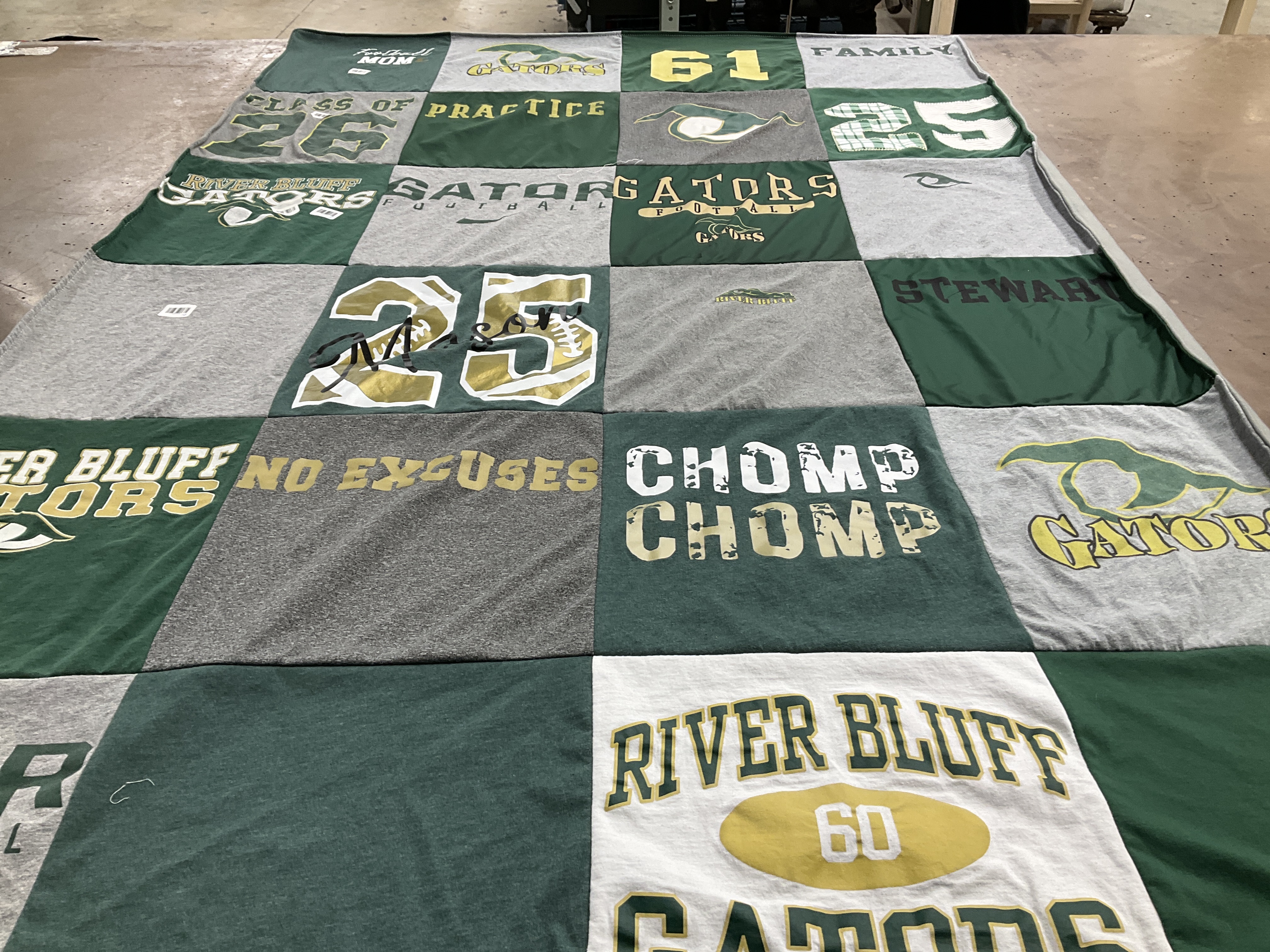 T-shirt quilt from river bluff high school by Jennifer from SC