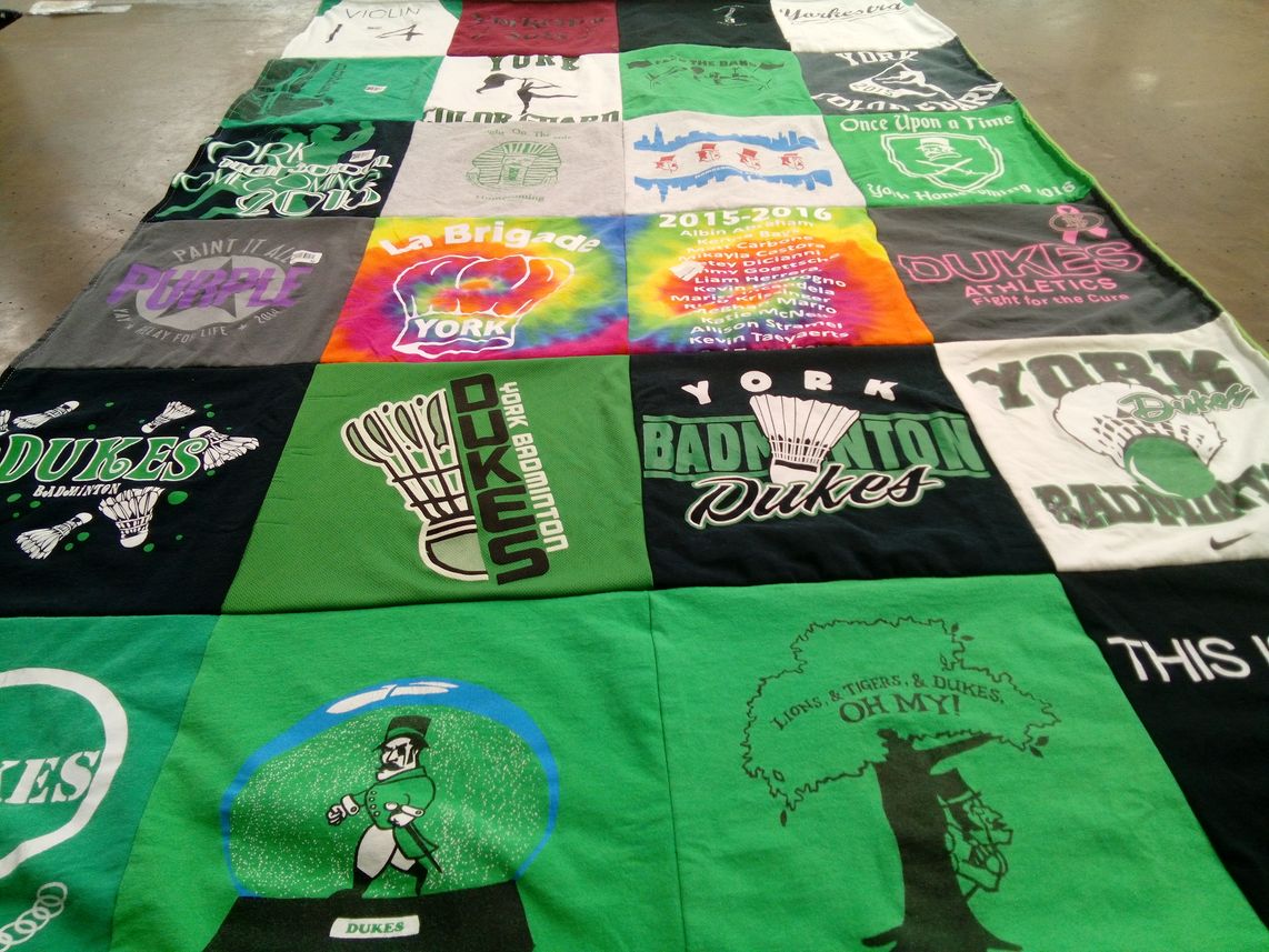 T-shirt quilt featuring york high school badminton team by Mikayla from TN