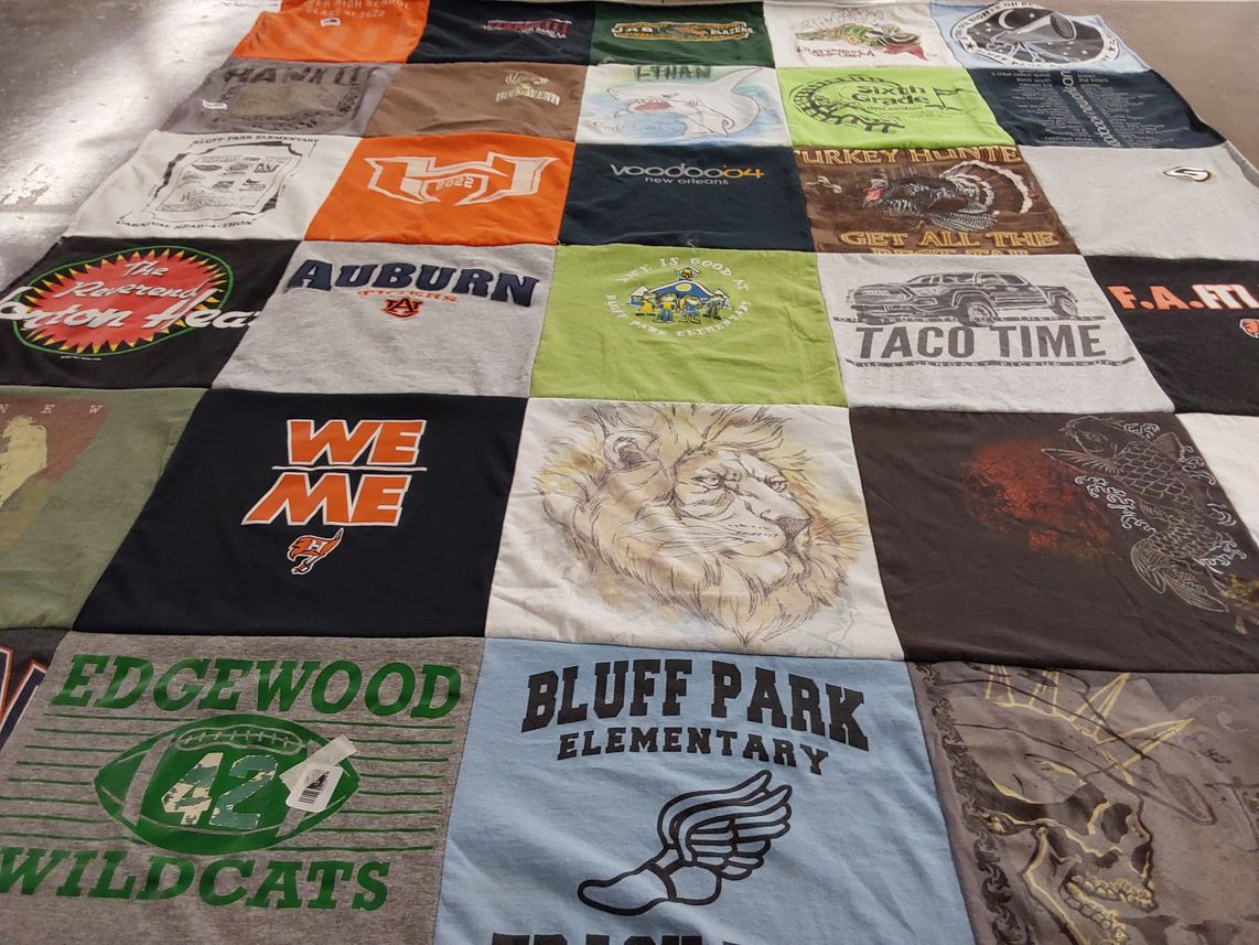 T-shirt quilt featuring edgewood wildcats by Julie from AL