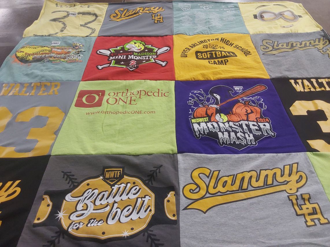 T-shirt quilt from upper arlington high school by Craig from OH