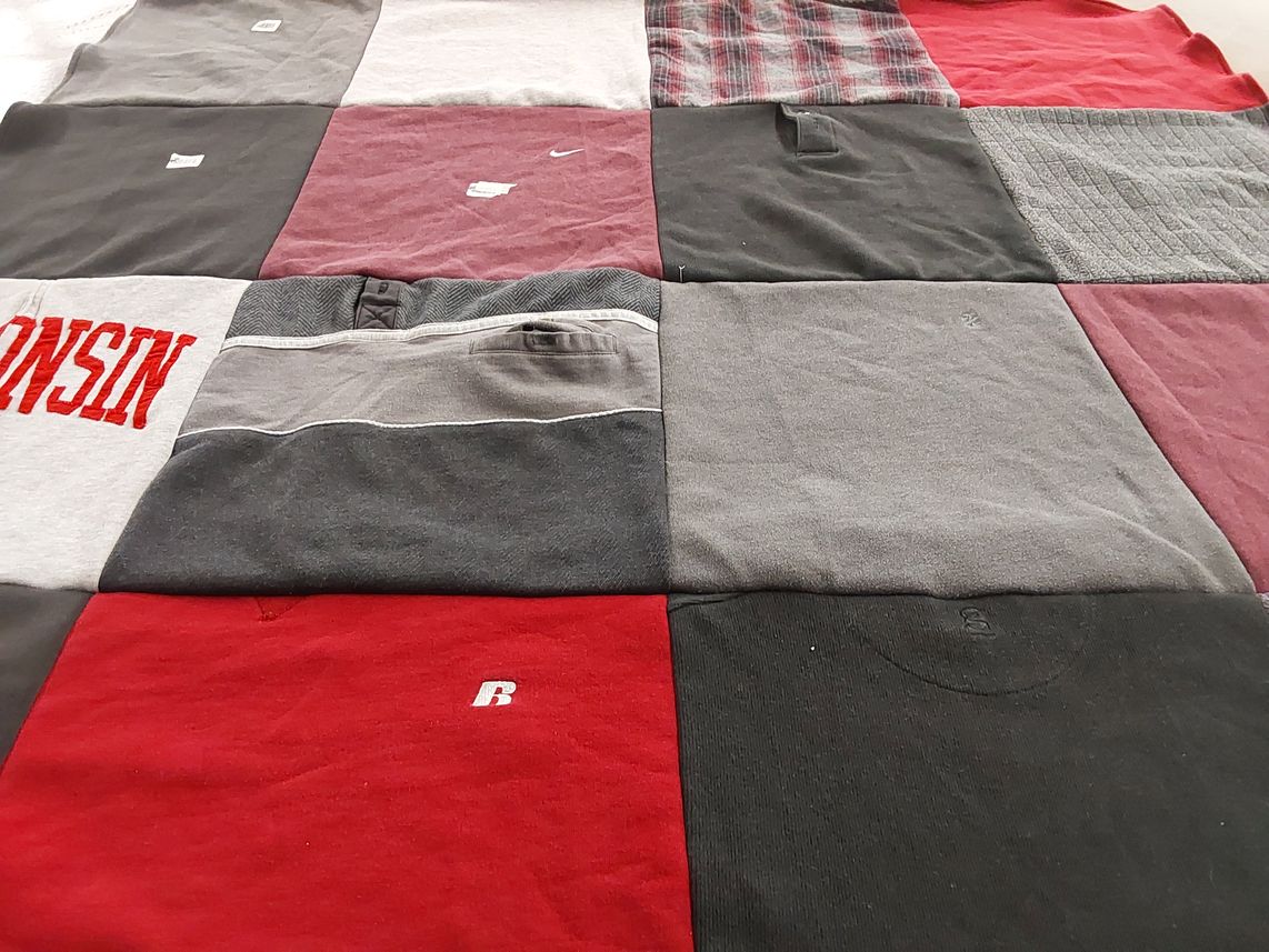 T-shirt quilt from university of wisconsin by Renee from MN