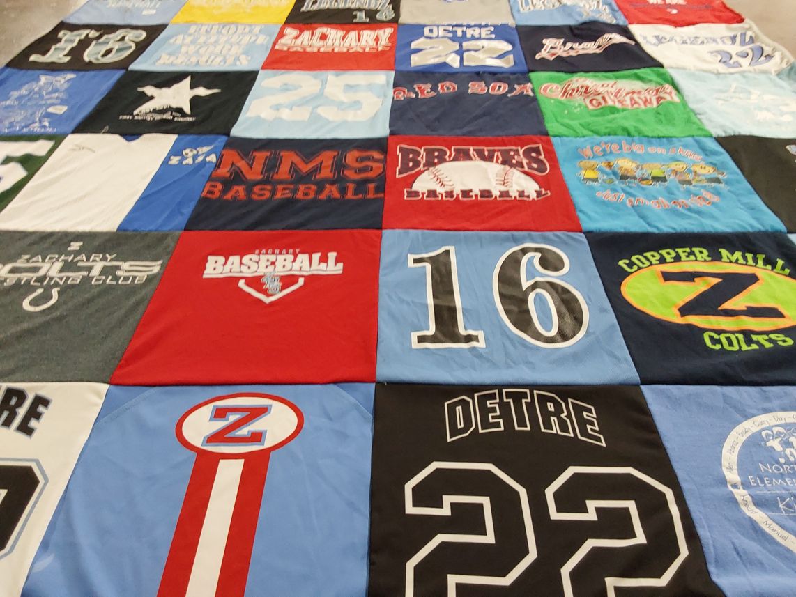 T-shirt quilt featuring zachary colts baseball, zachary braves baseball by Joshua from LA