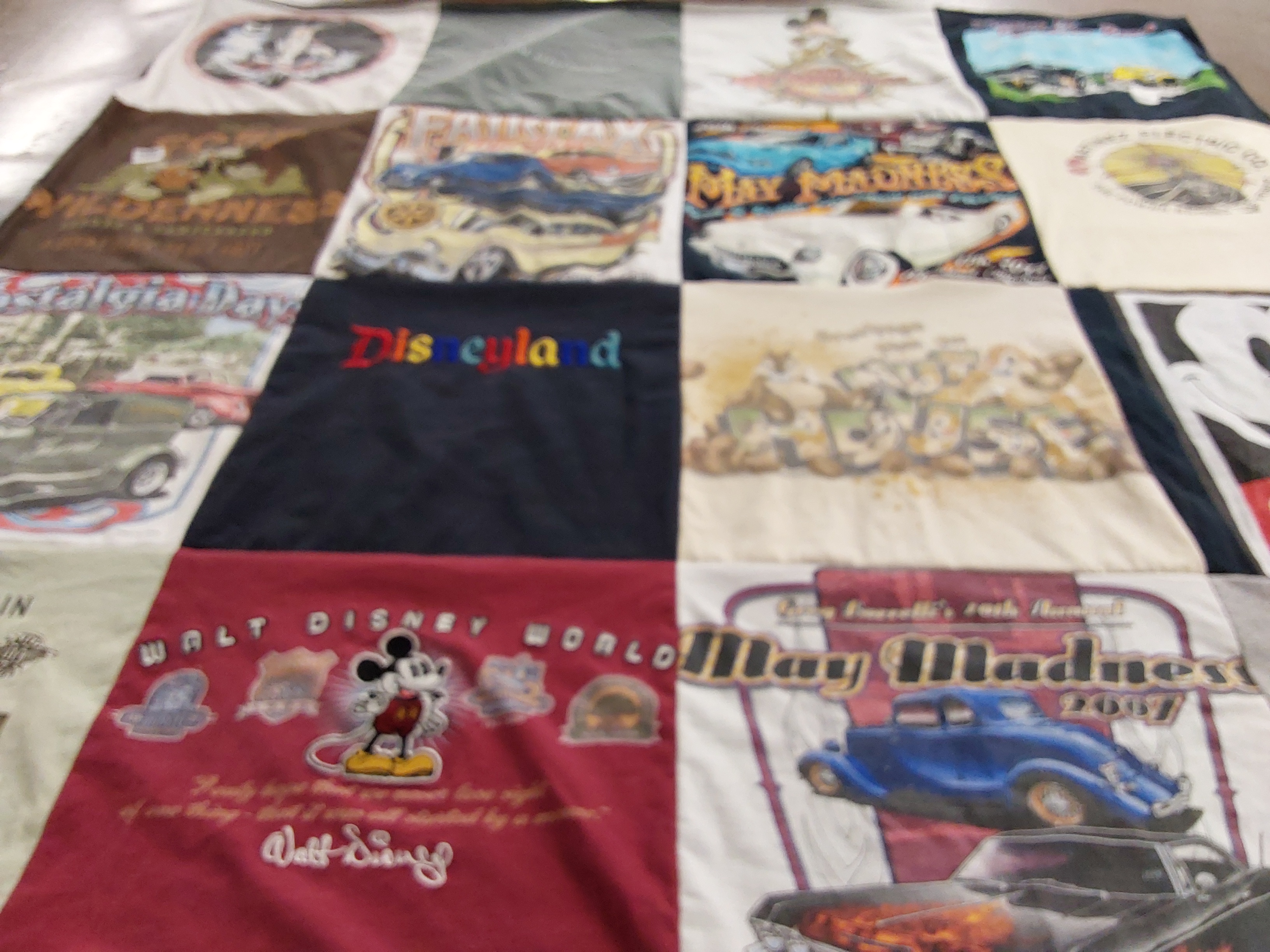 T-shirt quilt with disney, cars themes by Alaina from CA
