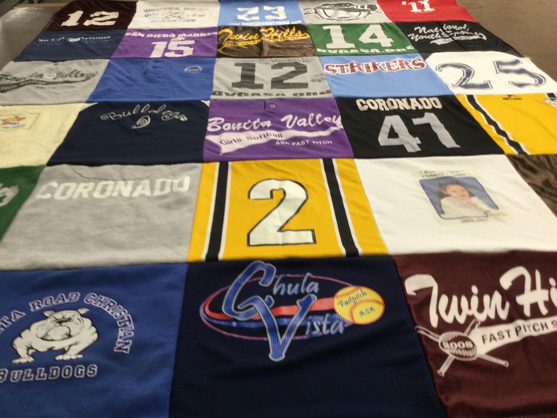 T-shirt quilt featuring coronado high school, chula vista fastpitch by Elizabeth from CA