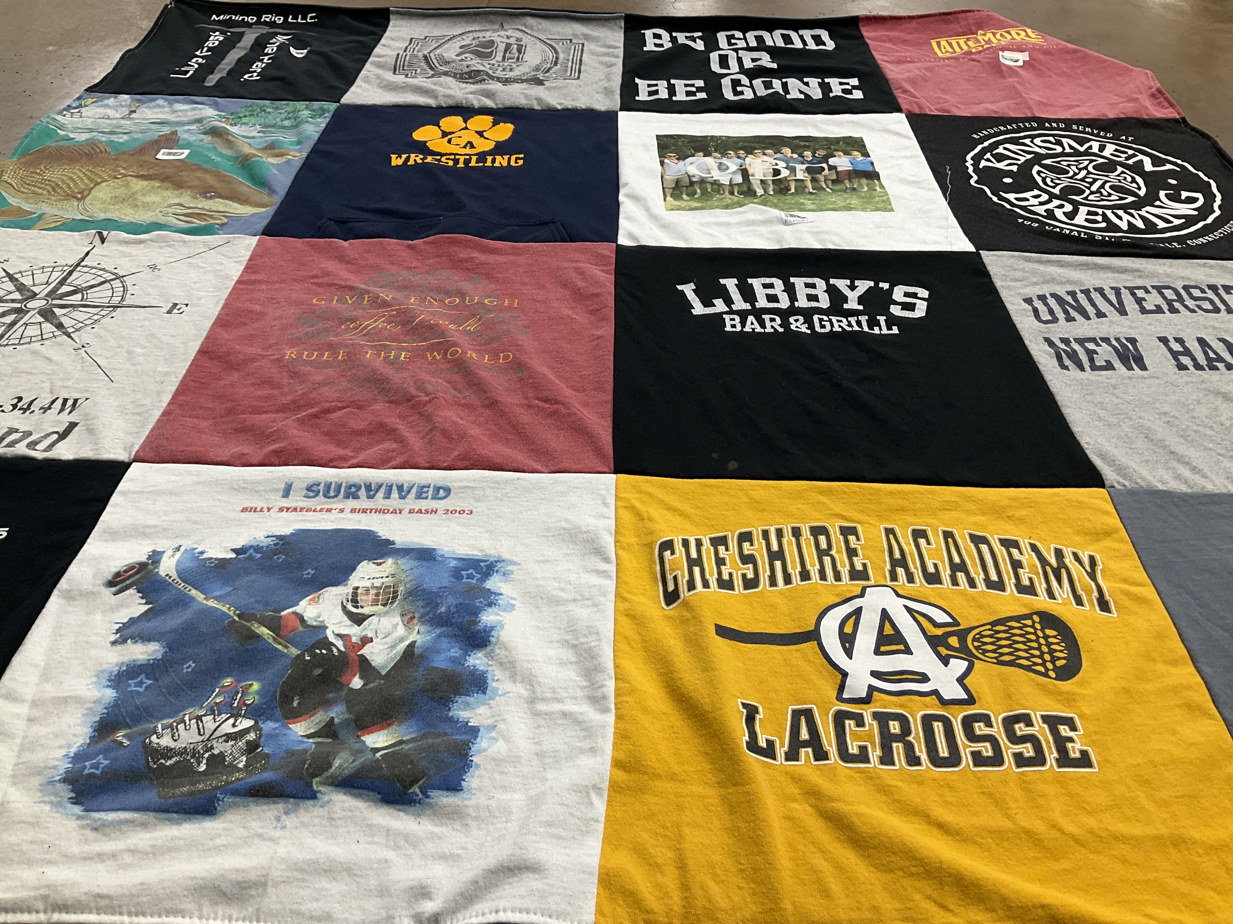 T-shirt quilt featuring cheshire academy lacrosse by Megan from MA