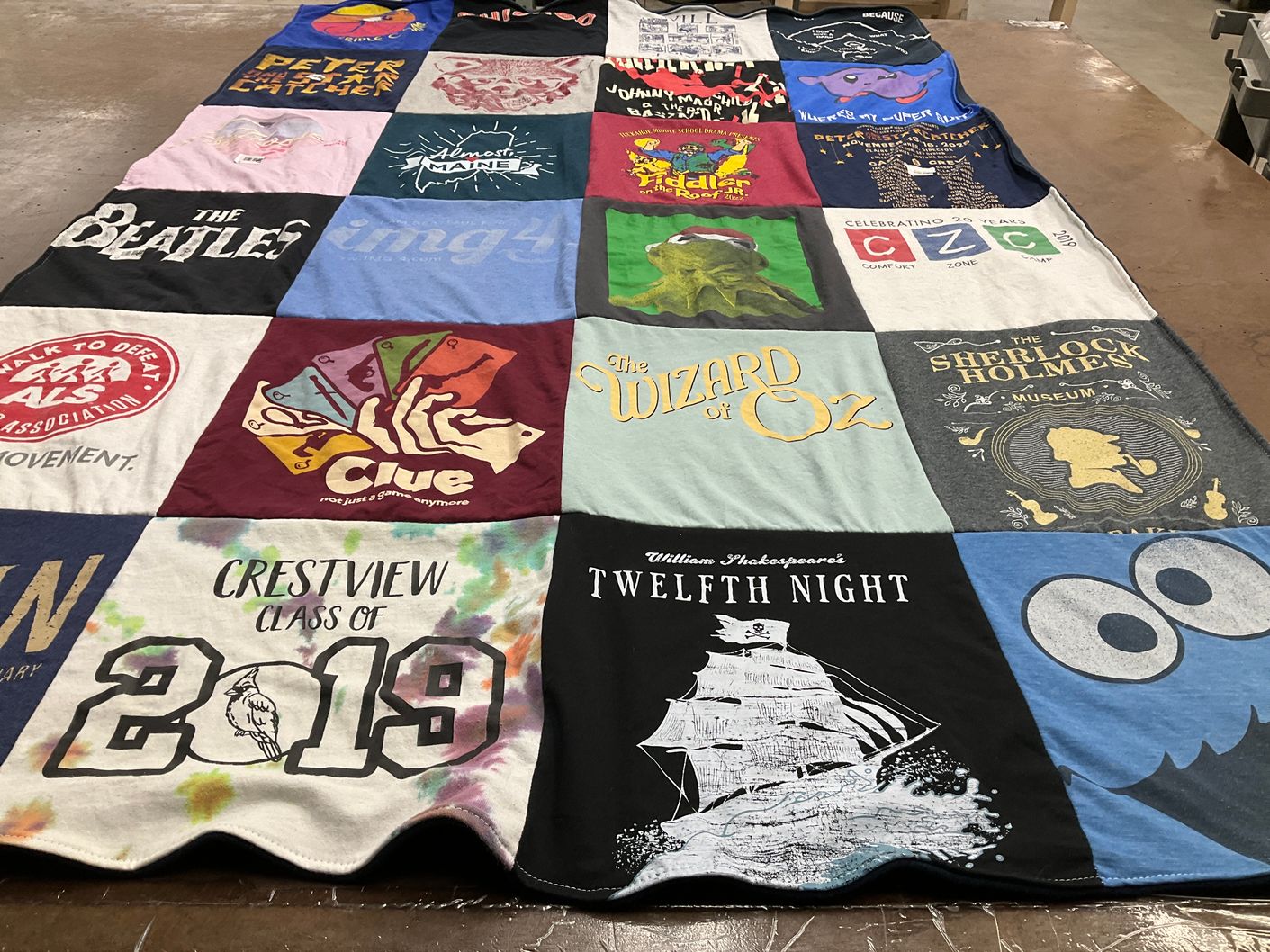 T-shirt quilt from crestview high school by Leslie from VA
