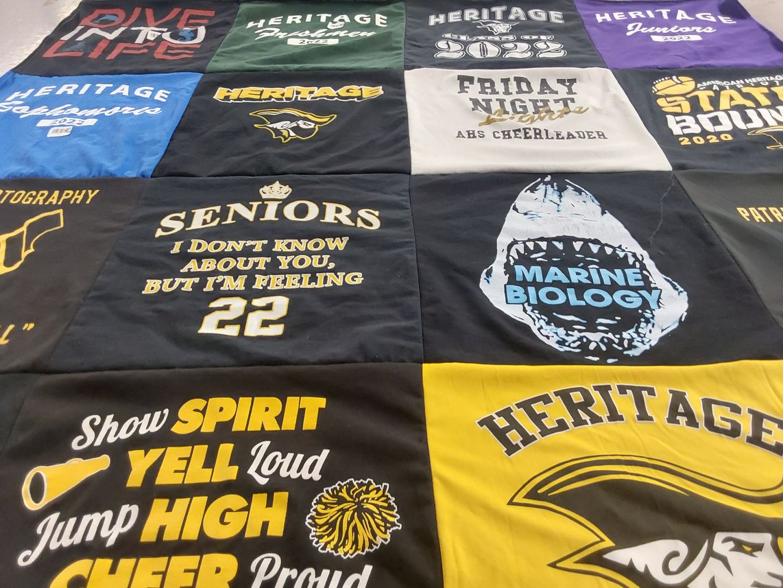 T-shirt quilt from heritage high school by Mary Ann from FL