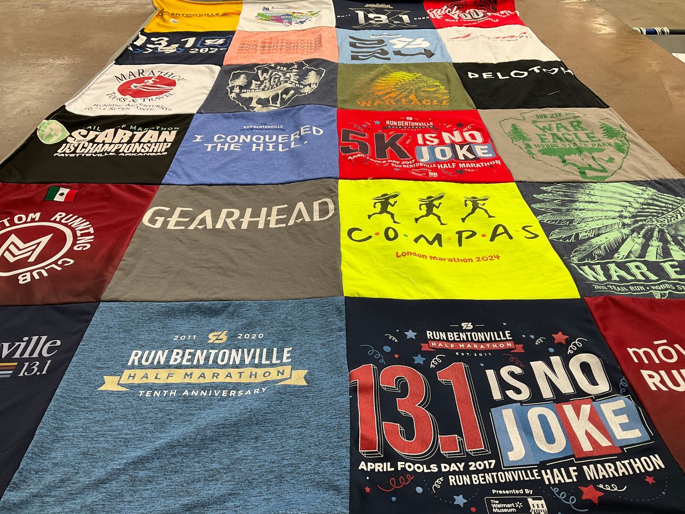 T-shirt quilt with running, marathons themes by Rodrigo from AR