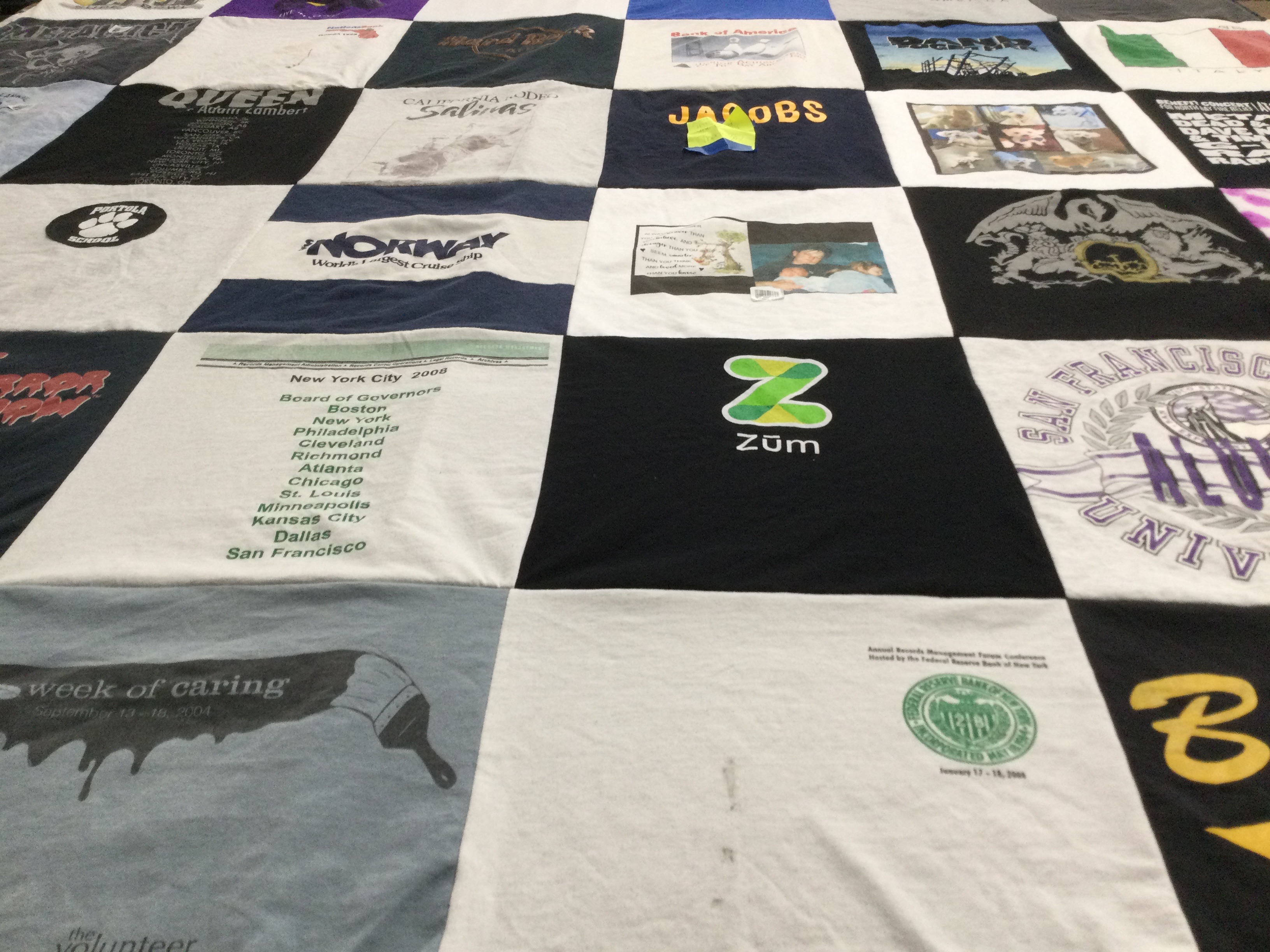 T-shirt quilt from san francisco state university by Shannon from CA