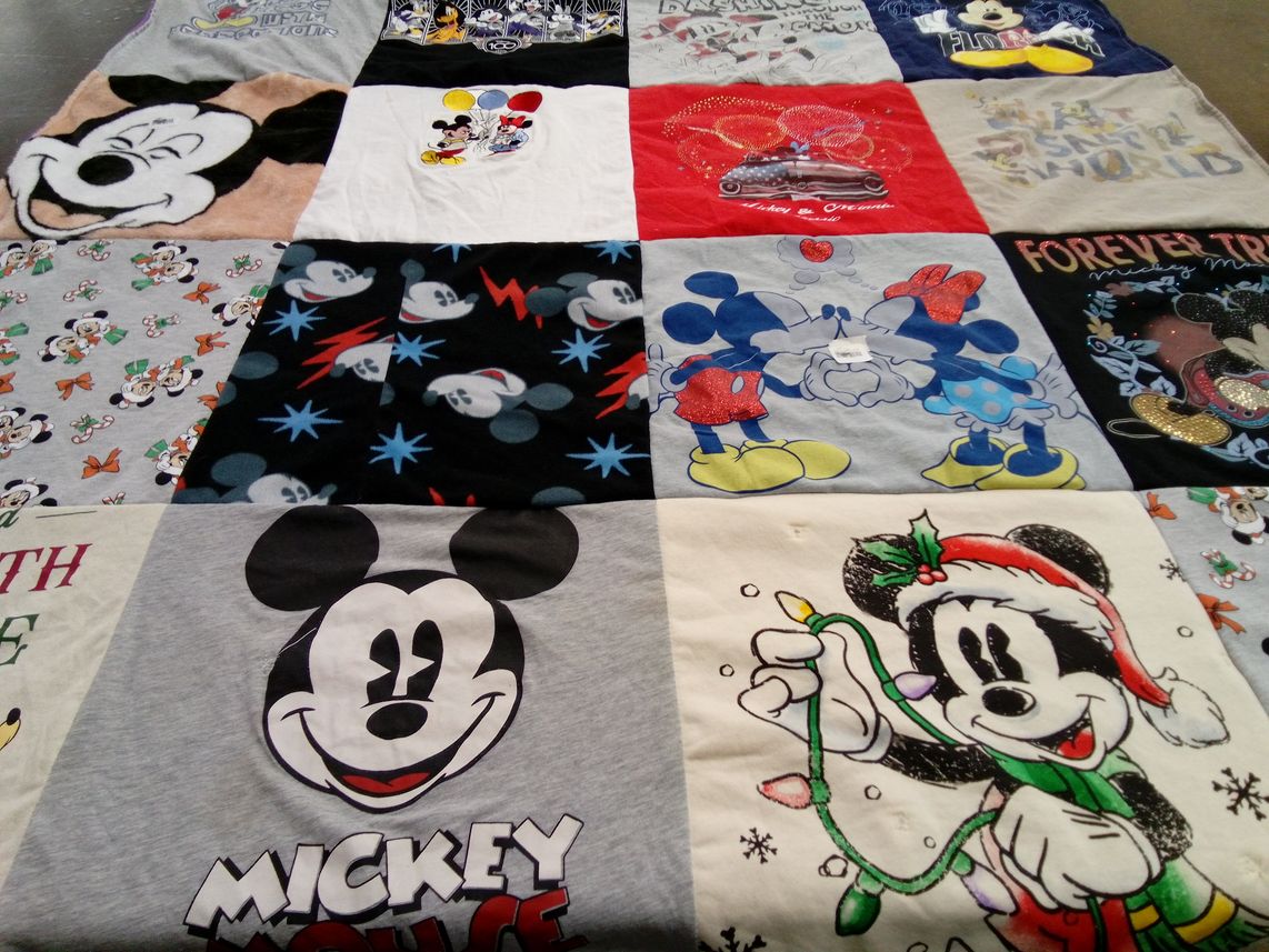 T-shirt quilt with disney, cartoons themes by Christina from NY