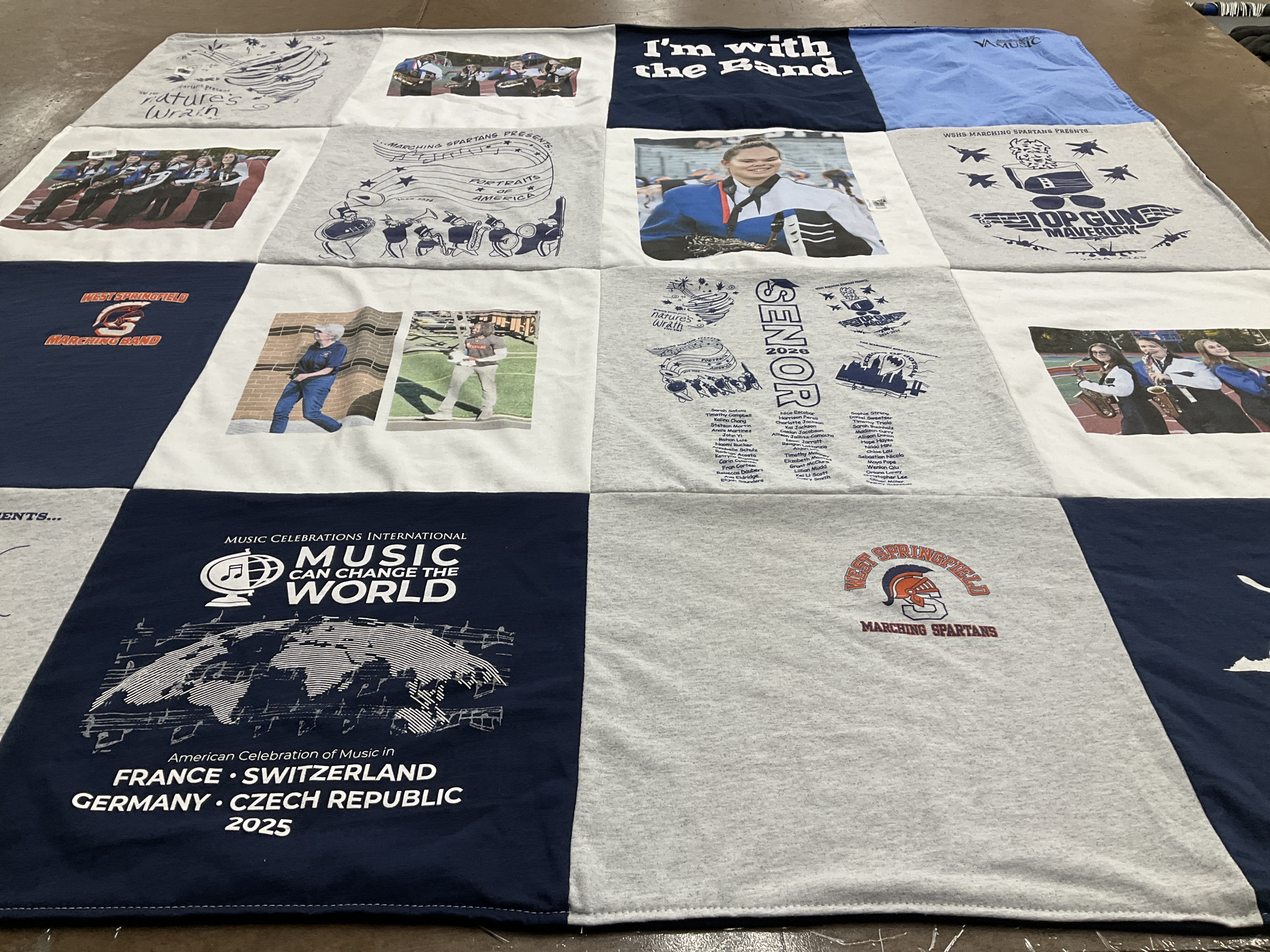 T-shirt quilt featuring west springfield marching spartans by Rosemary from VA