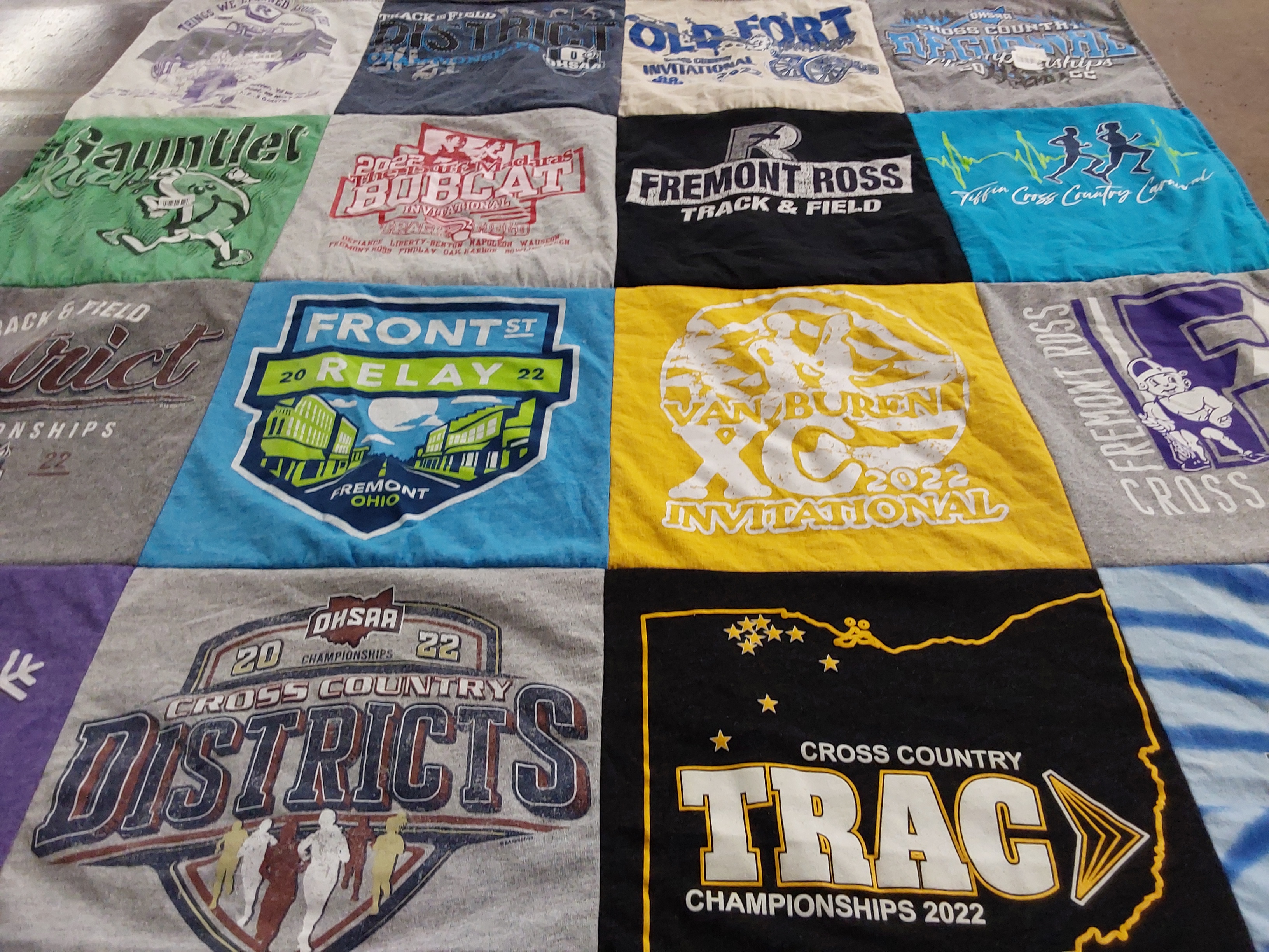 T-shirt quilt from fremont ross high school by Darcy from OH