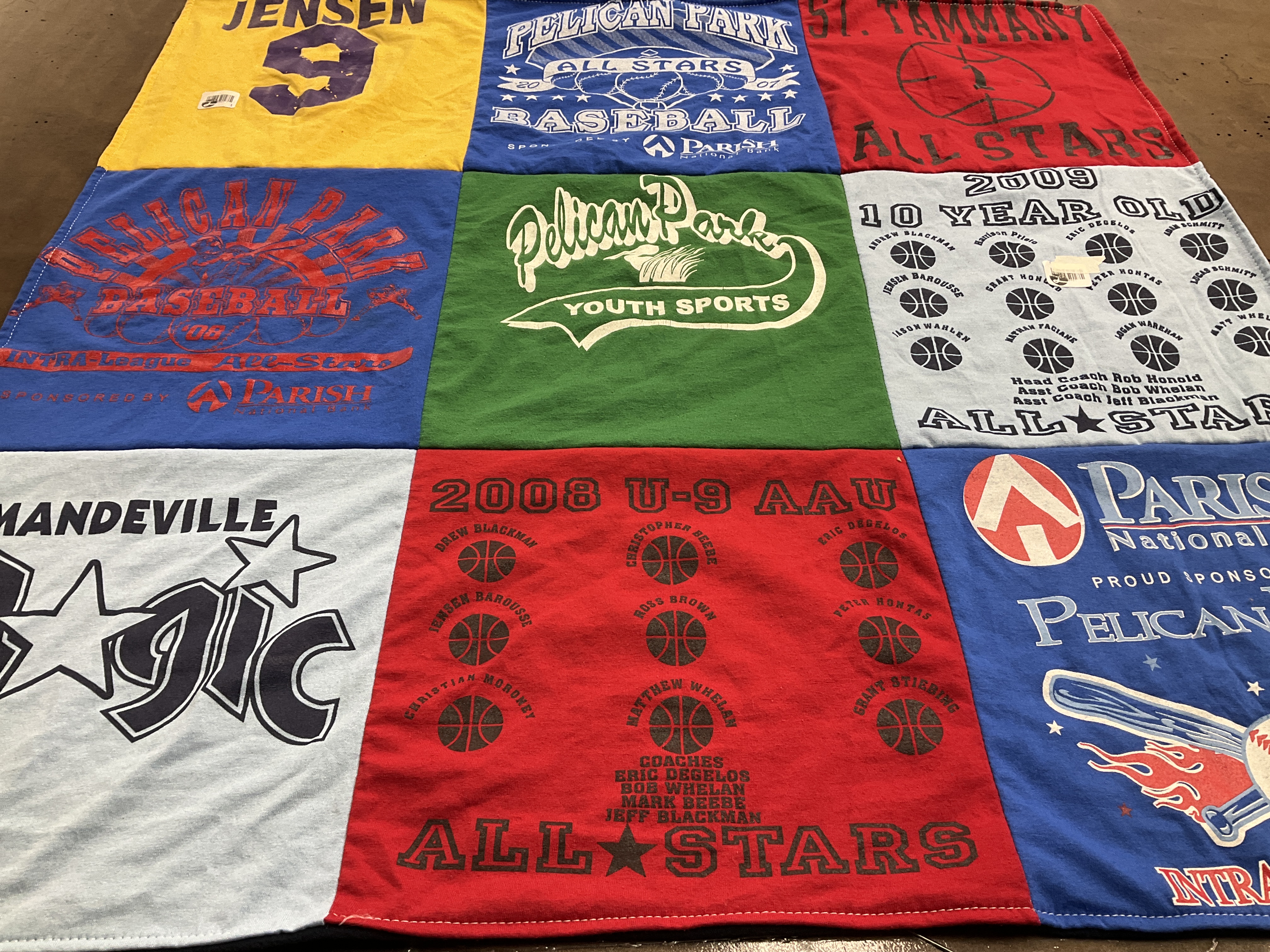T-shirt quilt featuring all stars by Lacey from FL