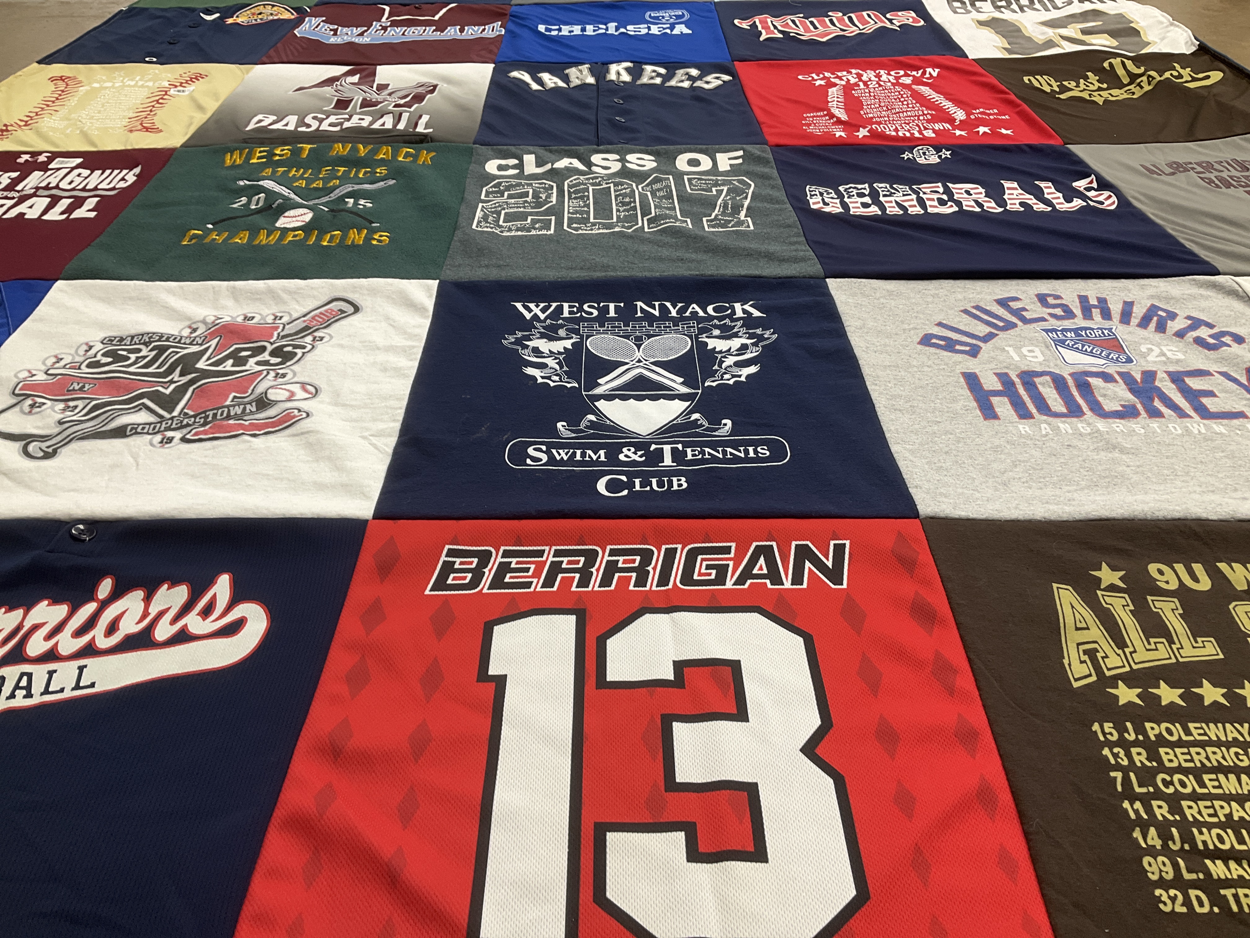 T-shirt quilt featuring clarkstown simrs by Barbara from NY