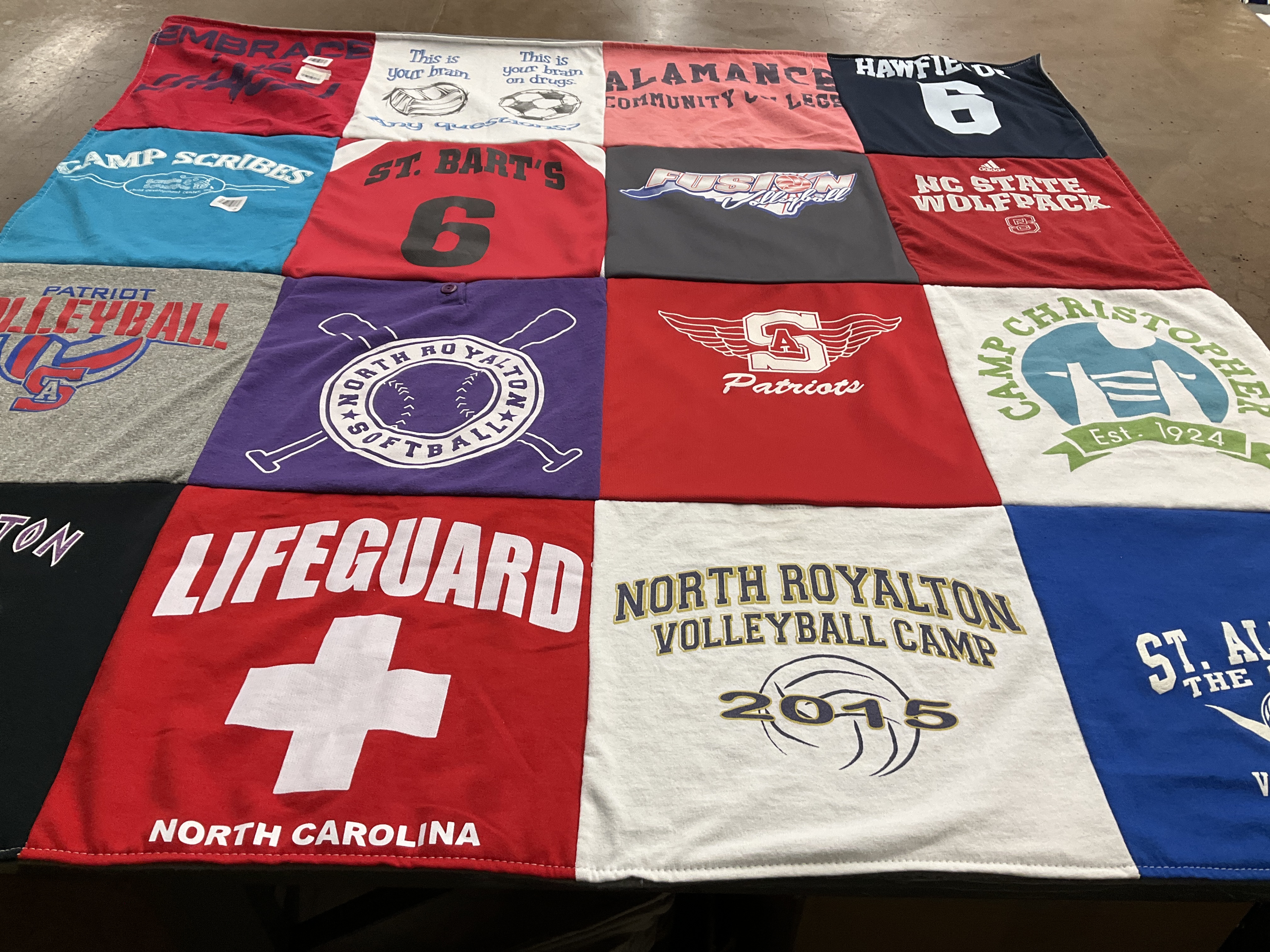 T-shirt quilt featuring nc state wolfpack by Heather from NC