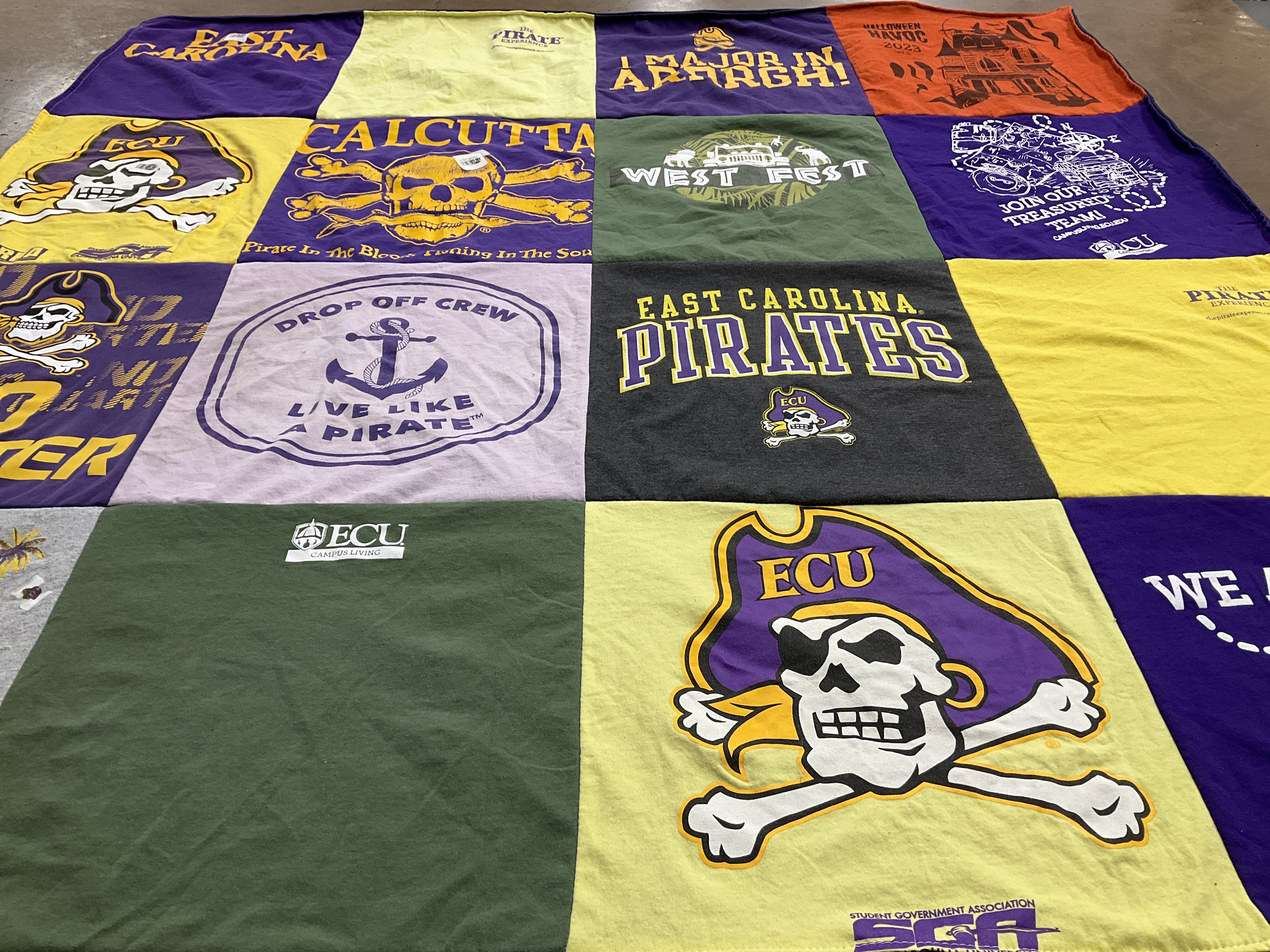 T-shirt quilt featuring east carolina pirates by Amy from NC