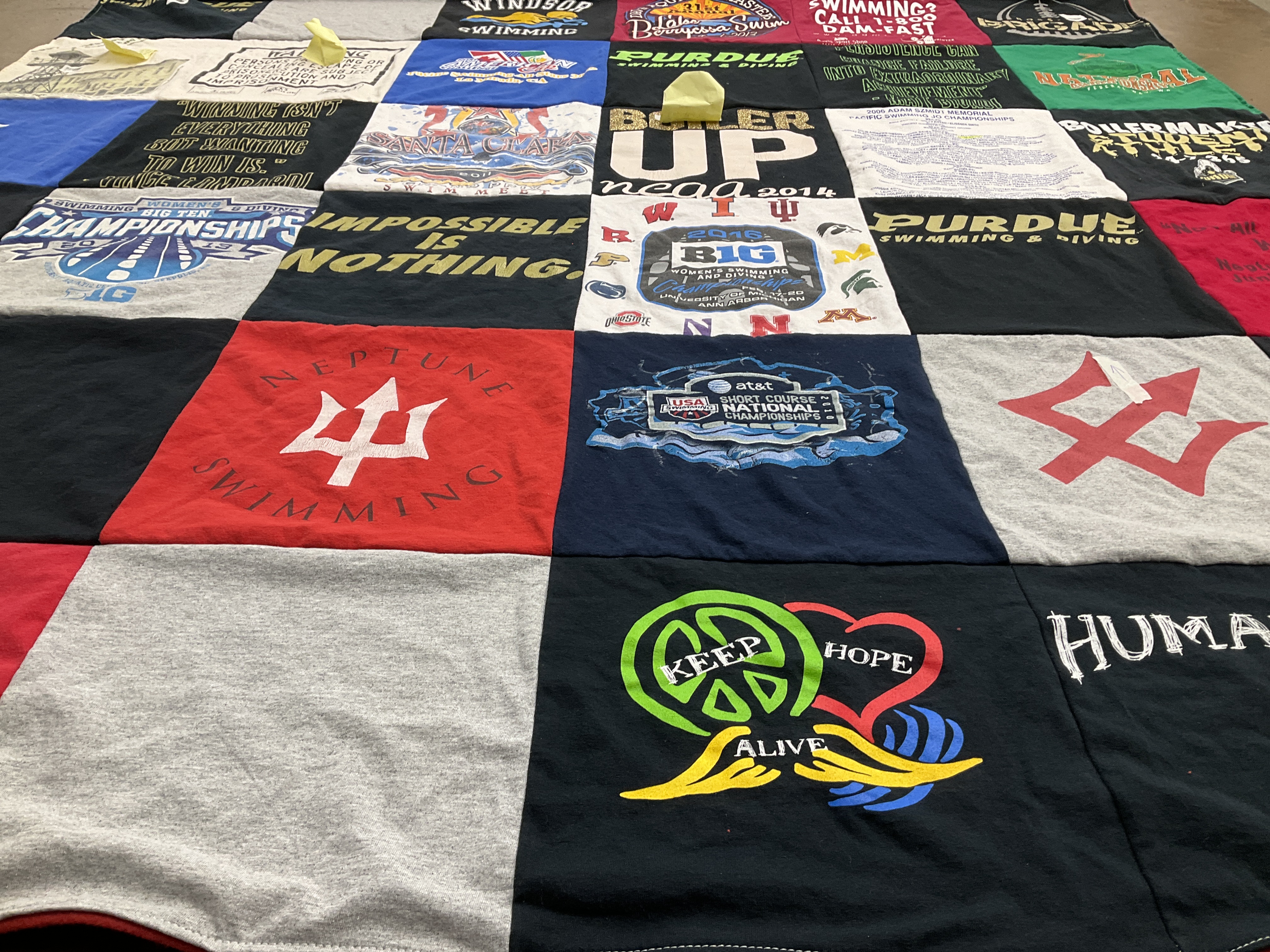 T-shirt quilt from purdue university by Catherine from CA