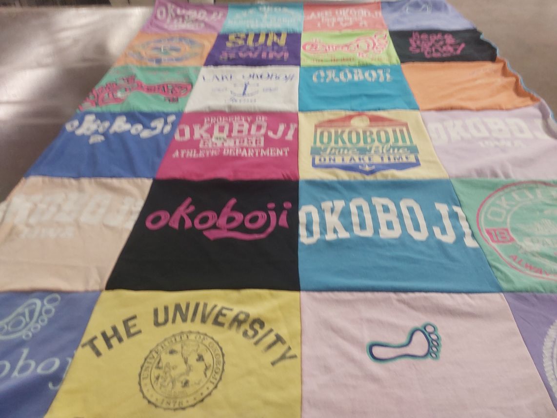 T-shirt quilt from the university of okoboji by Kim from IA