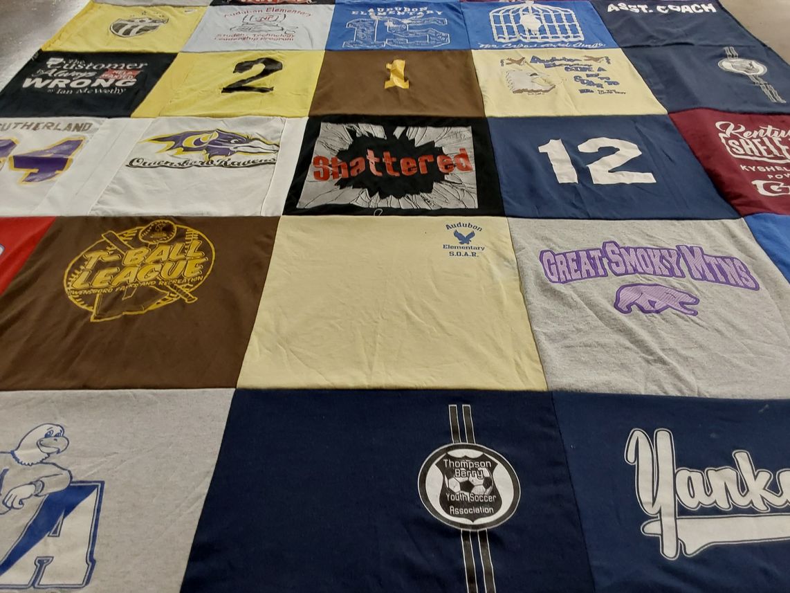 T-shirt quilt from audubon elementary school by Pamela from KY