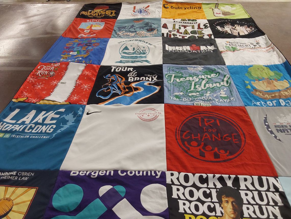 T-shirt quilt with running, triathlon themes by LaKreisha from NJ