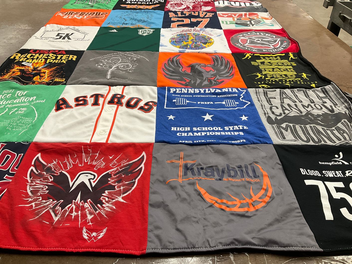 T-shirt quilt featuring pennsylvania interscholastic athletic association by mindy from PA