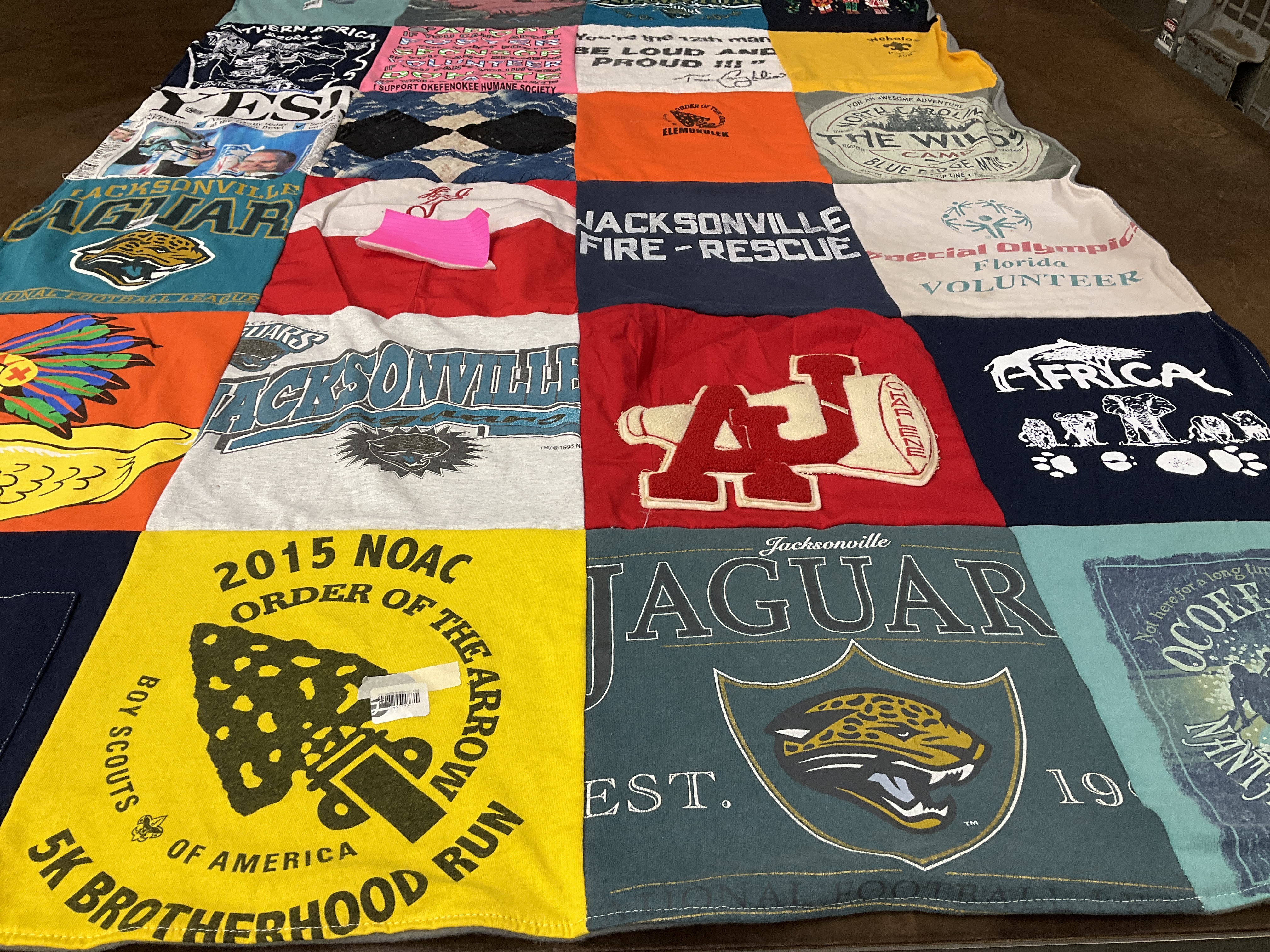 T-shirt quilt featuring jacksonville jaguars by charlene from FL
