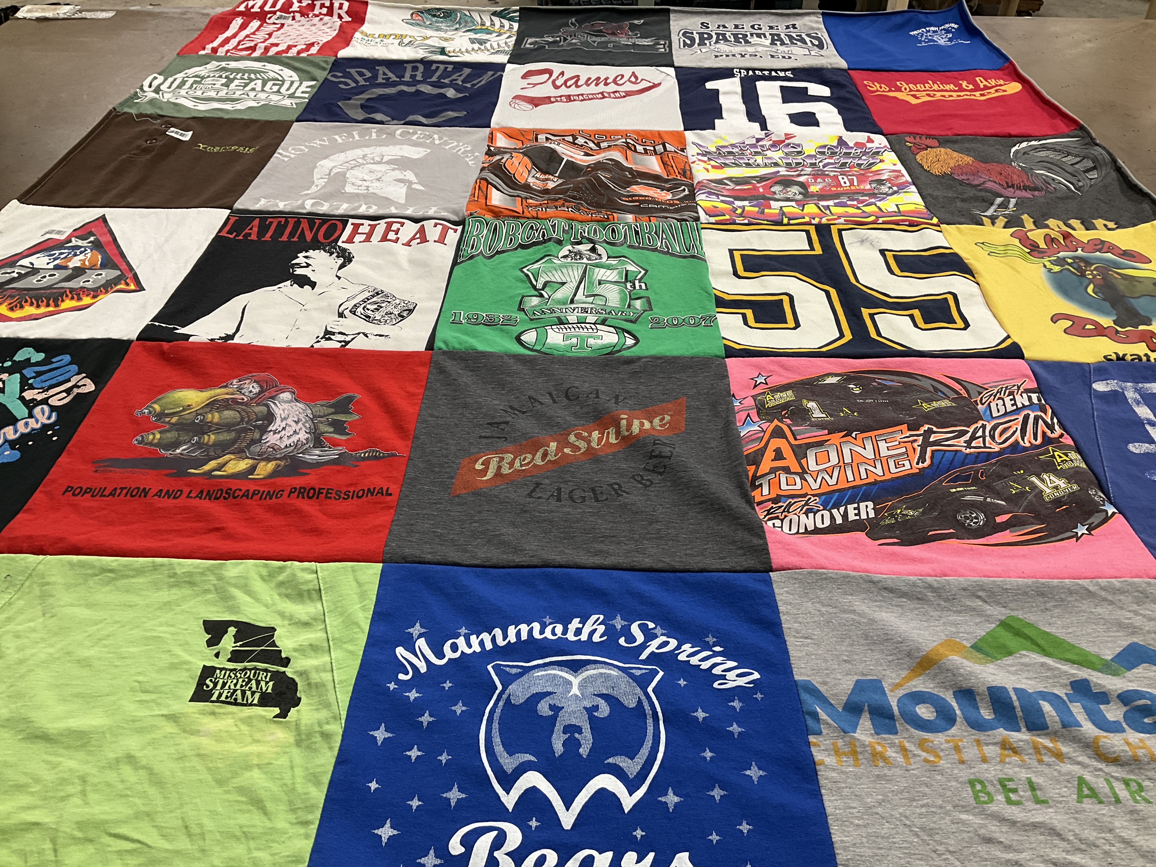 T-shirt quilt featuring spartan football team, bobcat football team by Danielle from MO