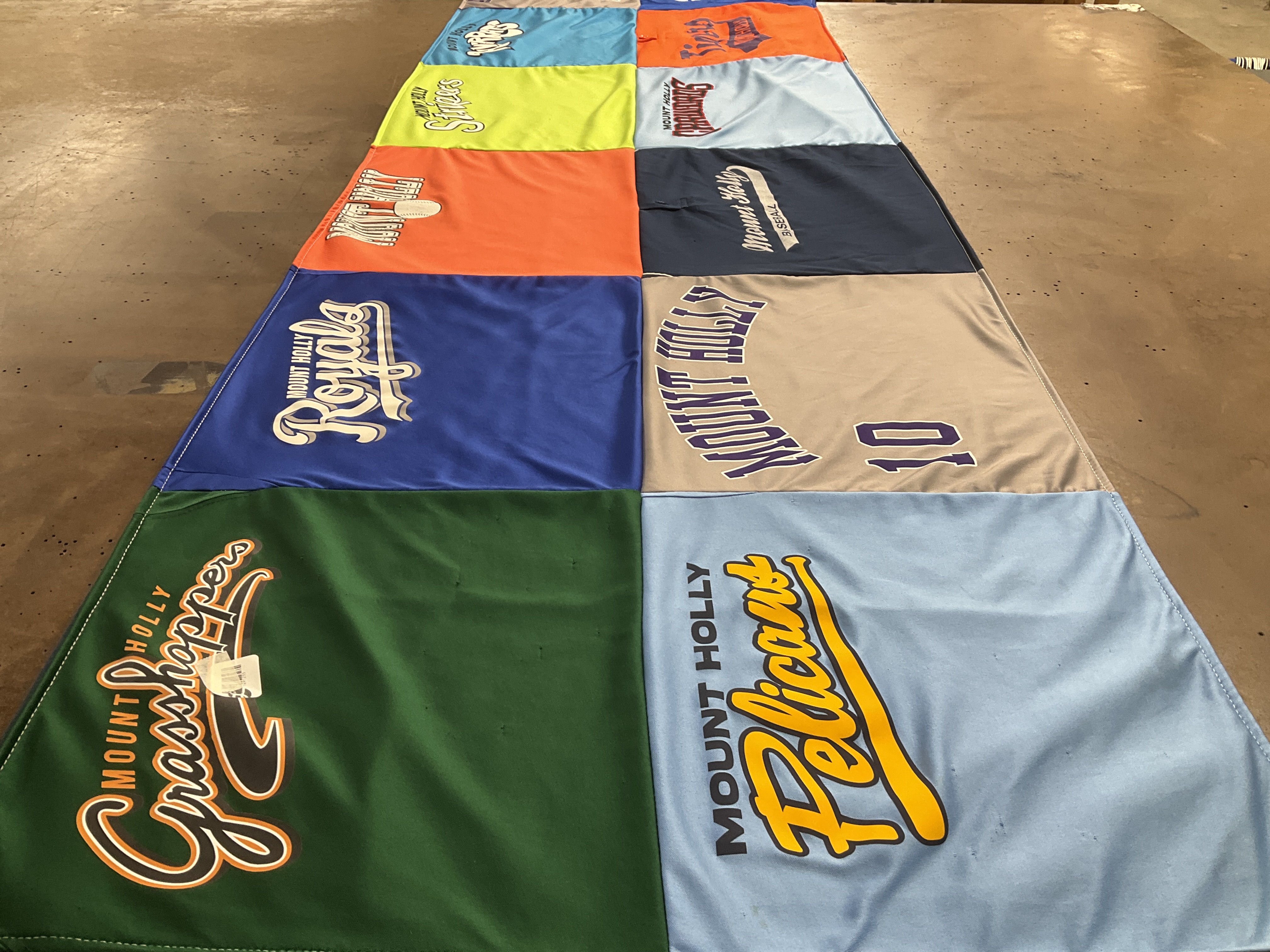 T-shirt quilt featuring mount holly royals, mount holly grasshoppers by Josh from NC