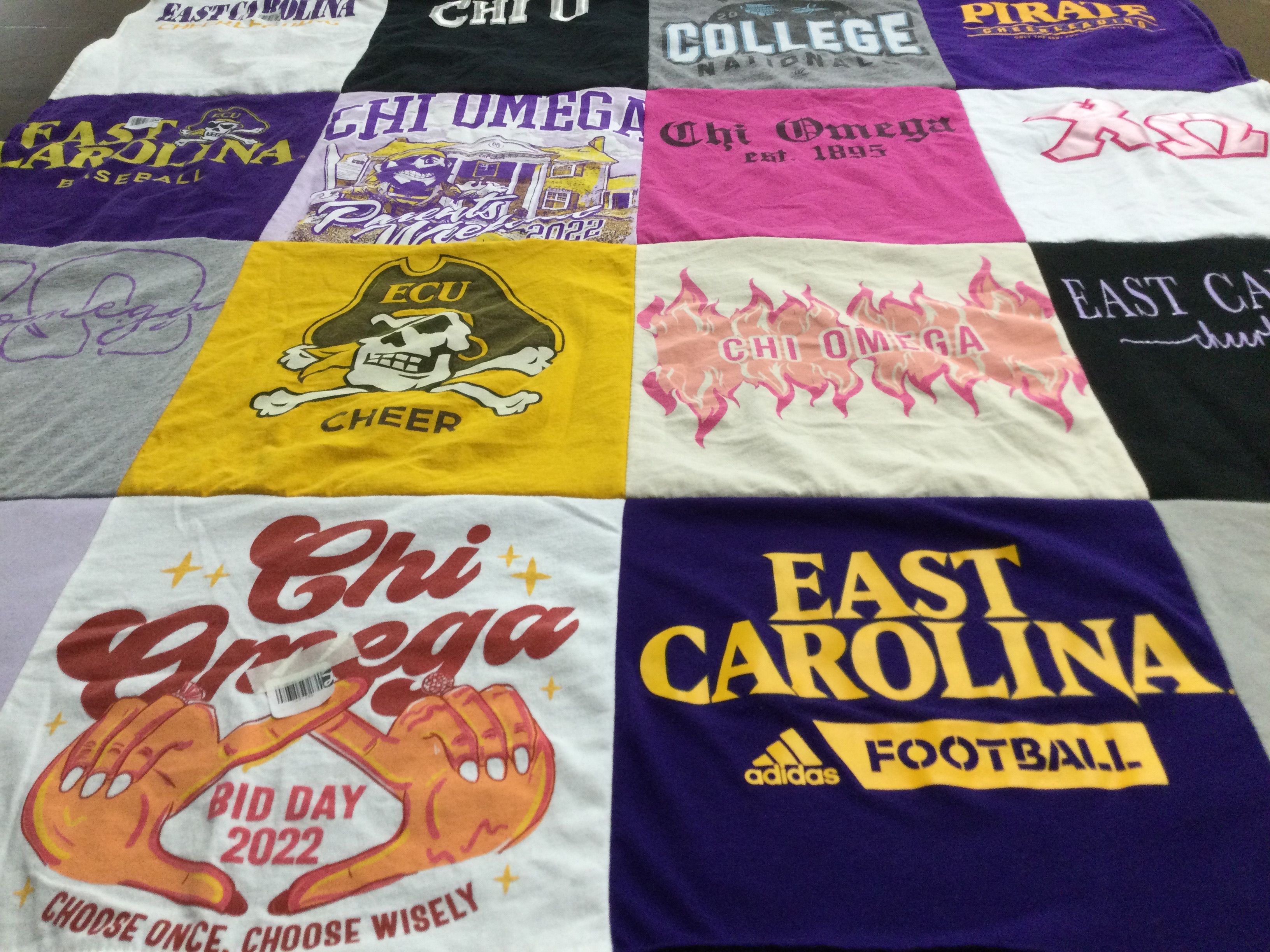 T-shirt quilt featuring east carolina university football by Kelly from NC
