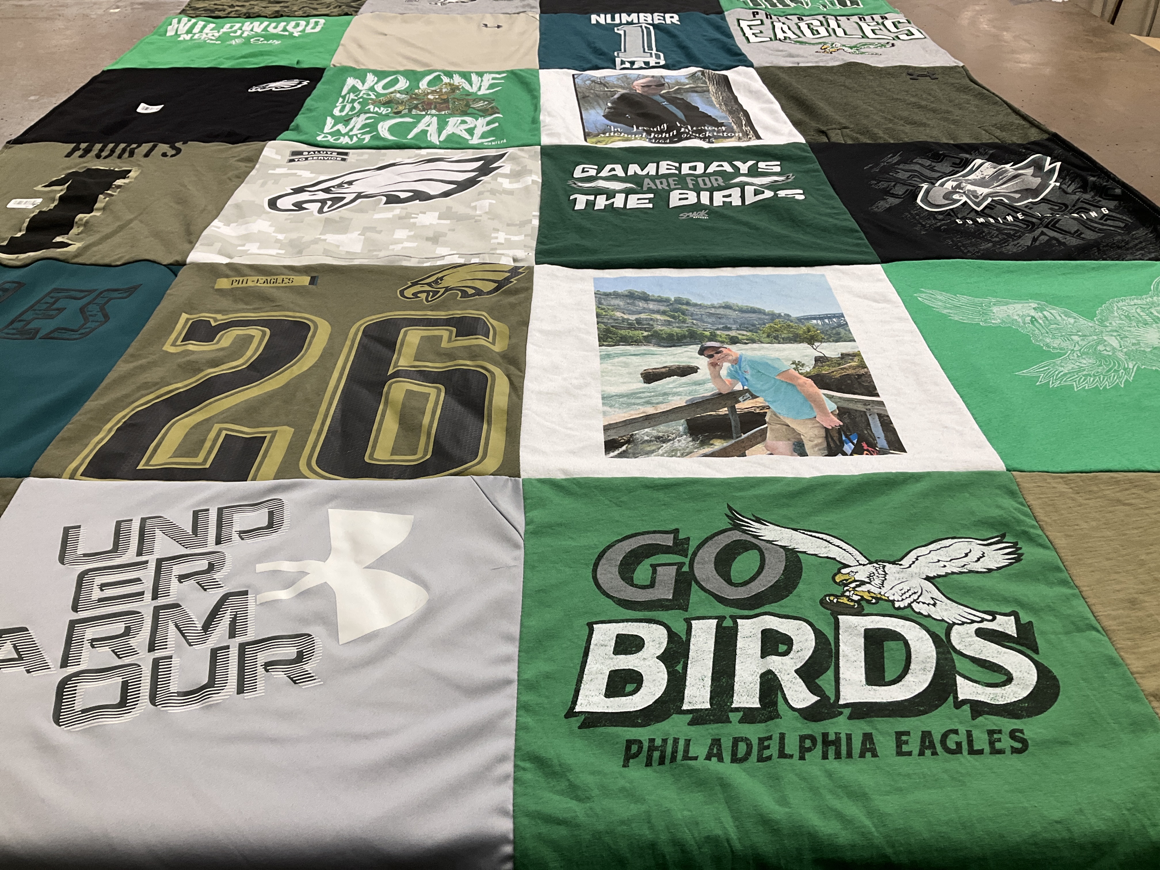 T-shirt quilt featuring philadelphia eagles by Holly from NJ