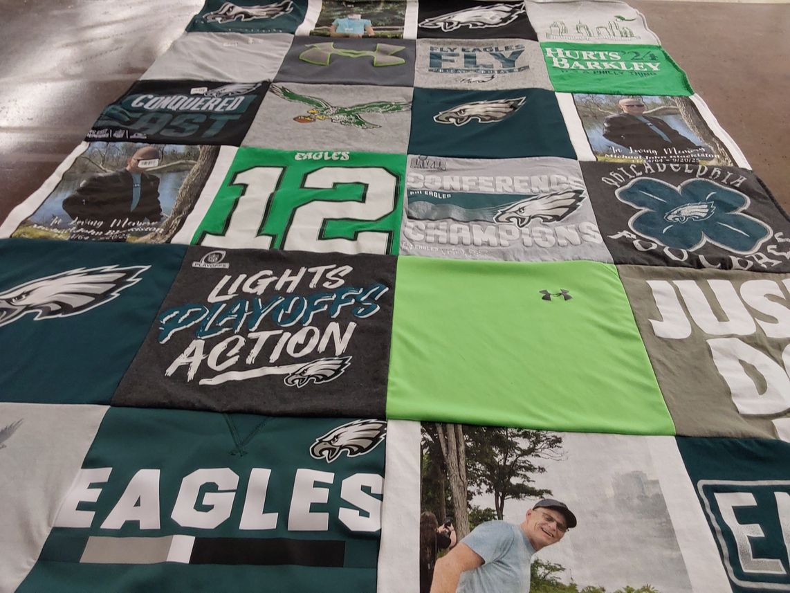 T-shirt quilt featuring philadelphia eagles by Holly from NJ