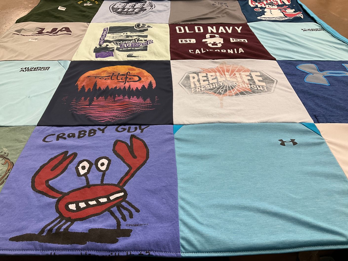 T-shirt quilt with beaches, ocean themes by Holly from NJ