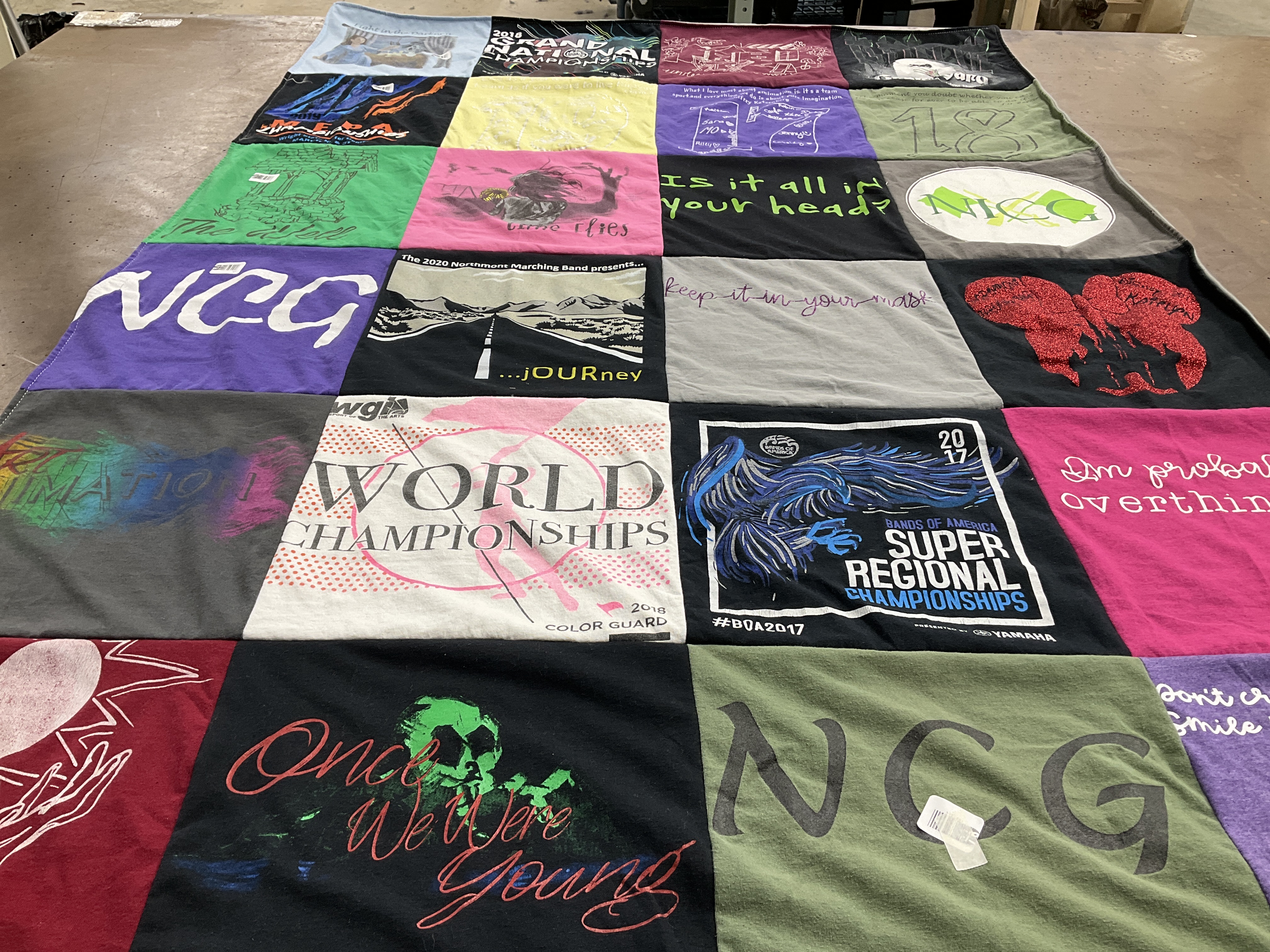 T-shirt quilt featuring bands of america by Kaitlyn from OH