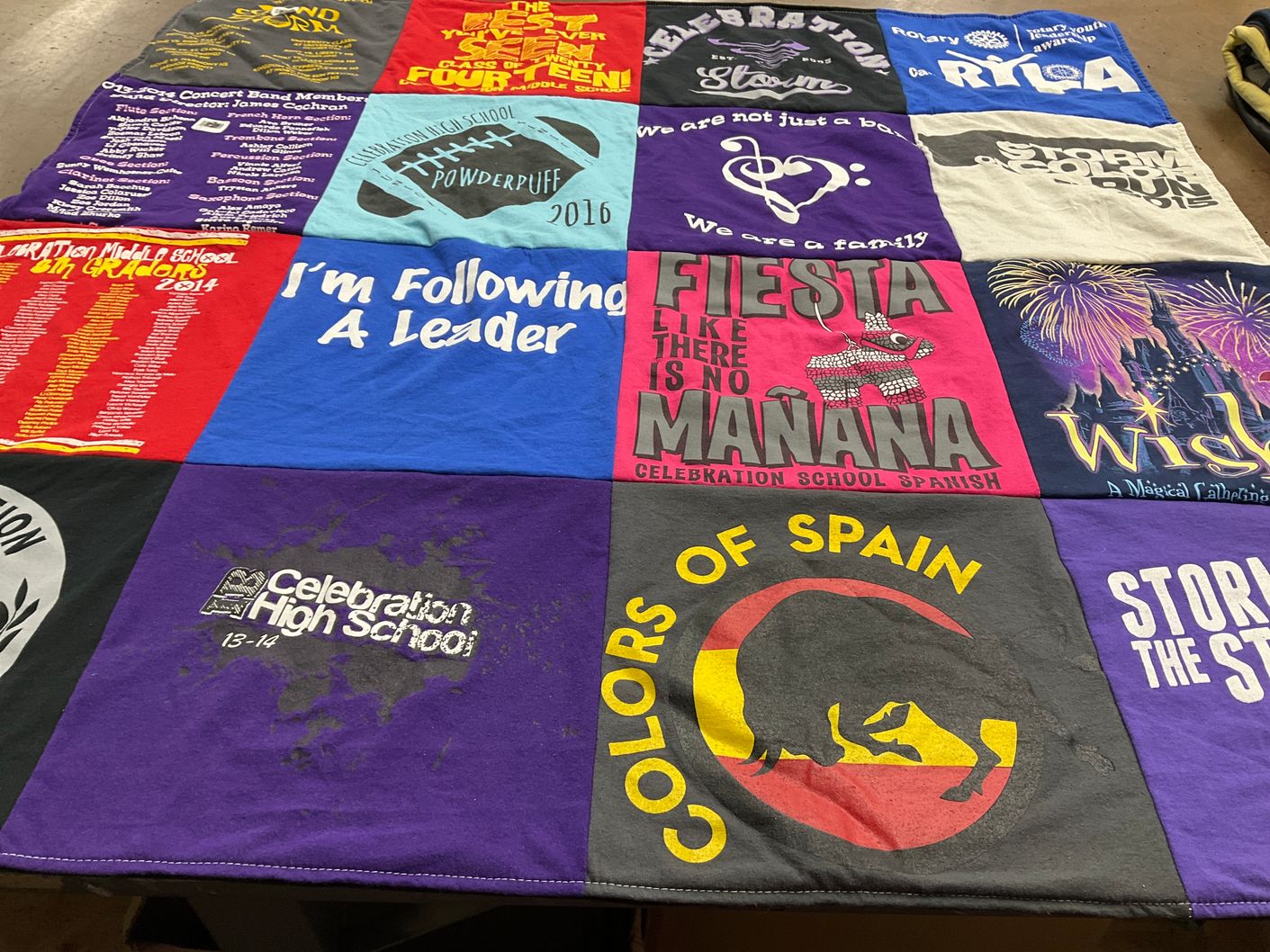T-shirt quilt from celebration high school by Ginny from NC