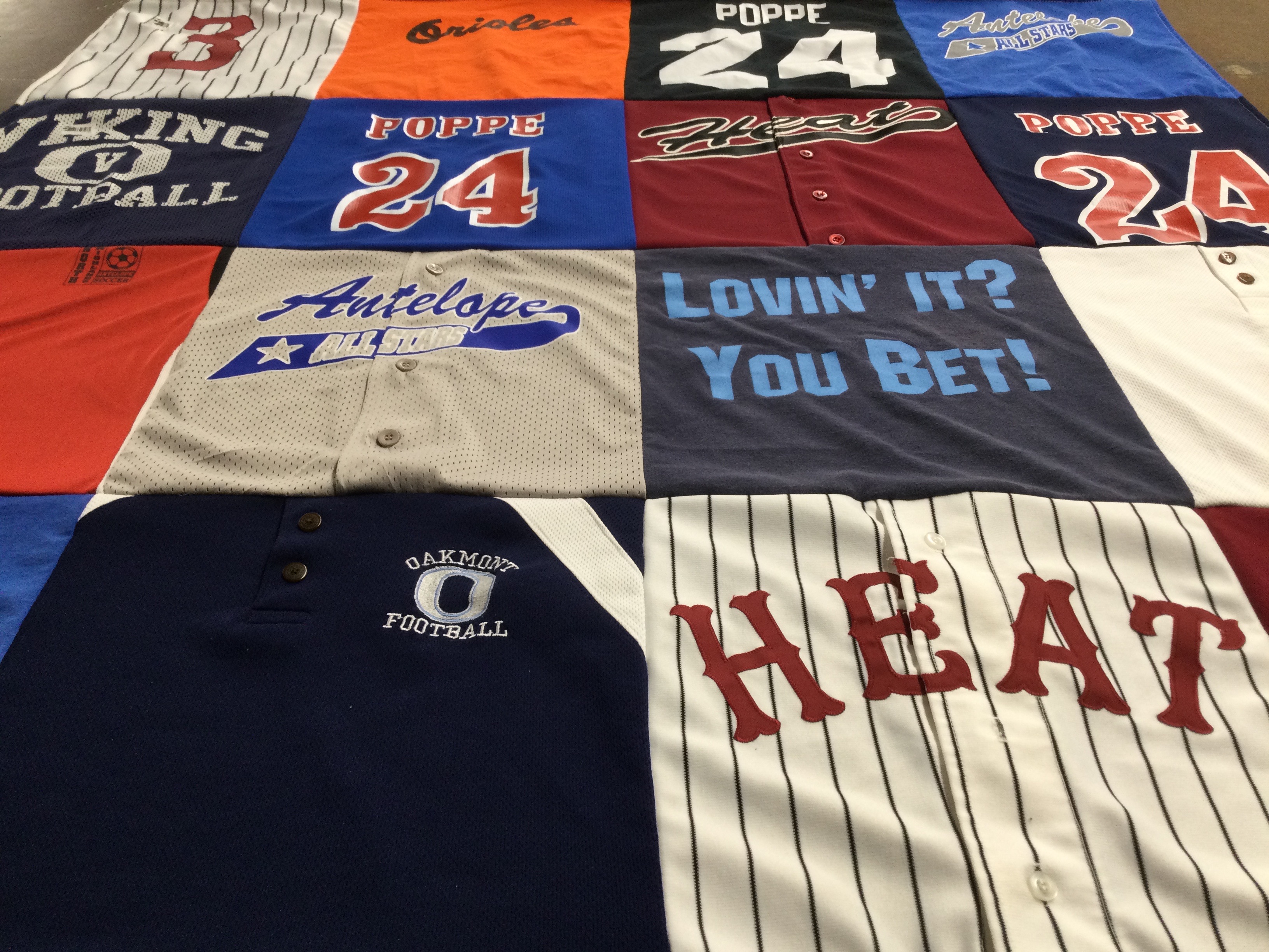 T-shirt quilt featuring oakmont football by Yolanda from CA