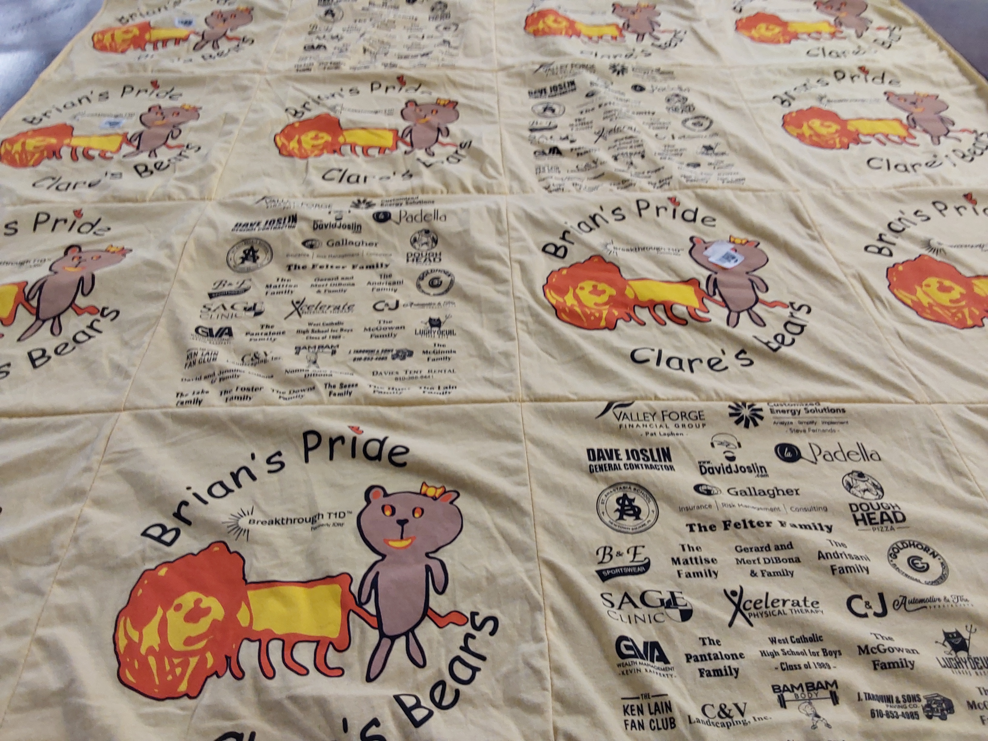 T-shirt quilt from north catholic high school by Brian from PA